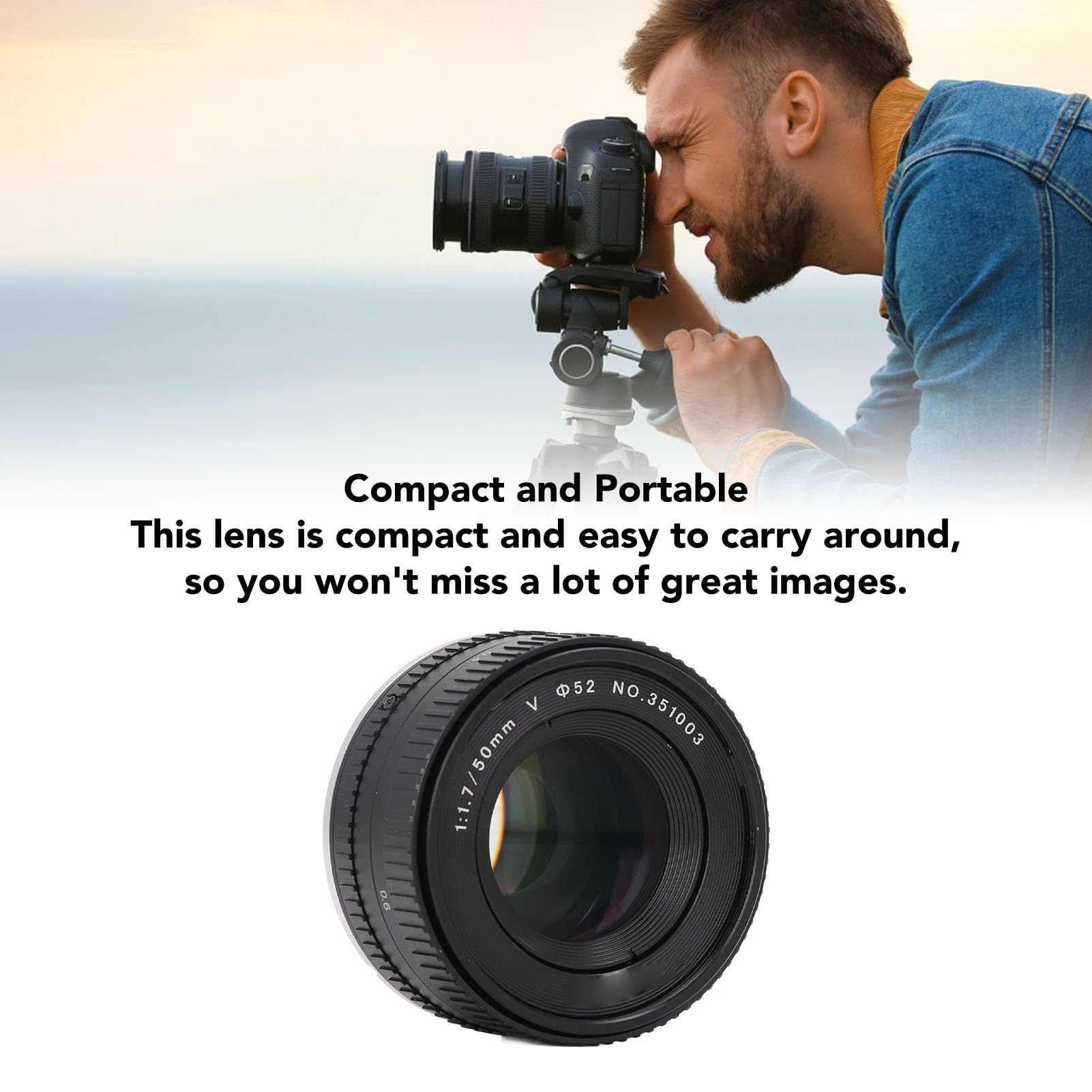 50mm F1.7 Full Frame Manual Focus Lens - Large Aperture Prime Lens for Nikon F Mount DSLR & Mirrorless Cameras - Perfect for Portrait, Street & Low Light Photography
