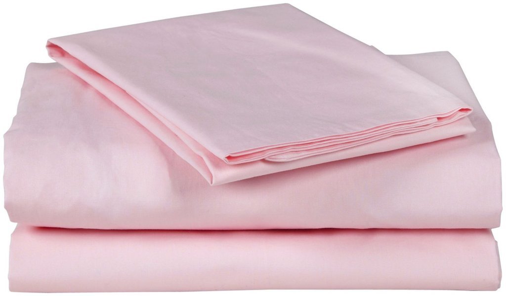 Premium 600-Thread-Count Egyptian Cotton Sateen Bed Sheet Set - Full/Double Size with 1 Flat Sheet & 2 Pillowcases - Soft Pink Solid Color for Luxurious Comfort - Perfect for Master Bedrooms, Guest Rooms & Hotel Accommodations