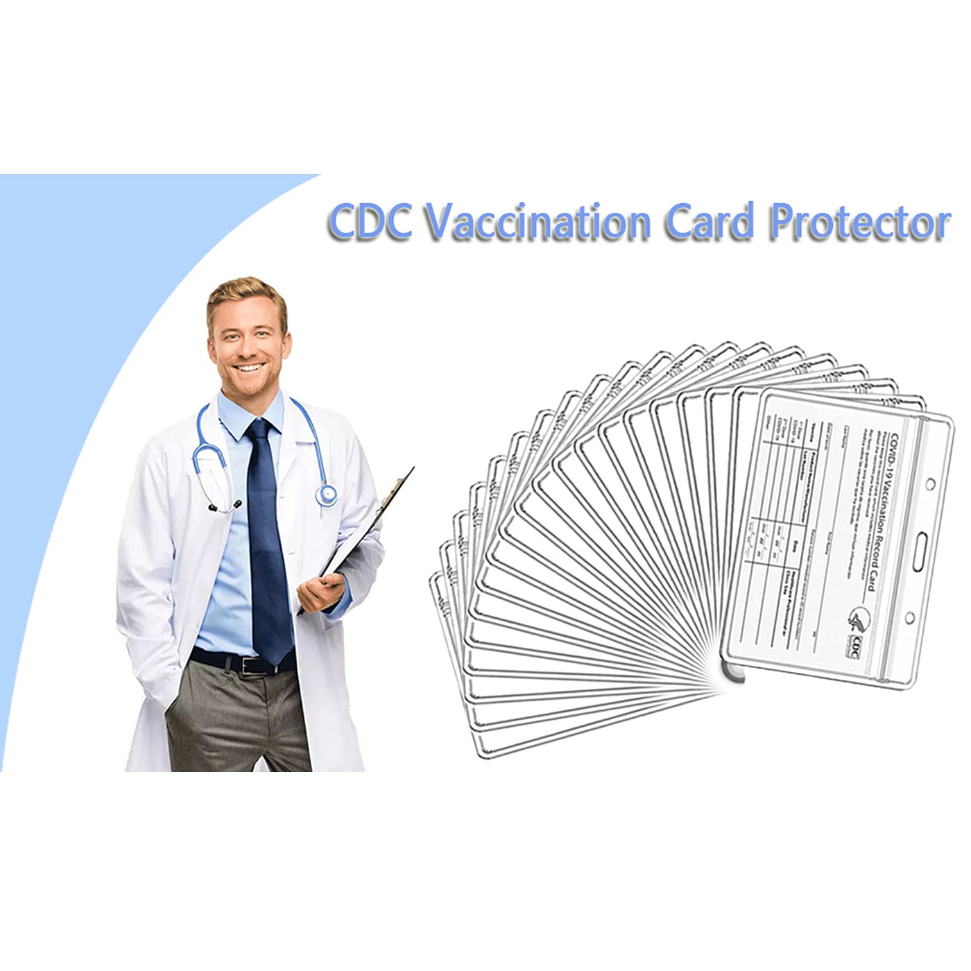 Waterproof CDC Card Holder 4x3in - 5PC for Travel & Events