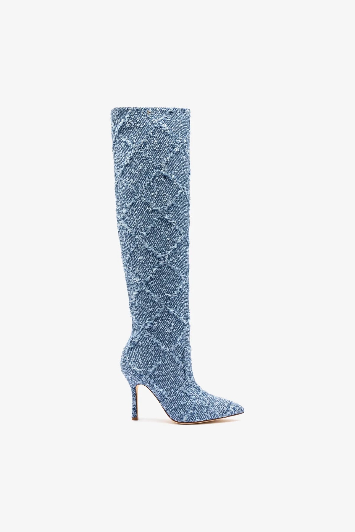 Kate Slouch Boot in Fringe Stellar Denim - Women's Fashion Boots for Casual Outfits & Boho Style