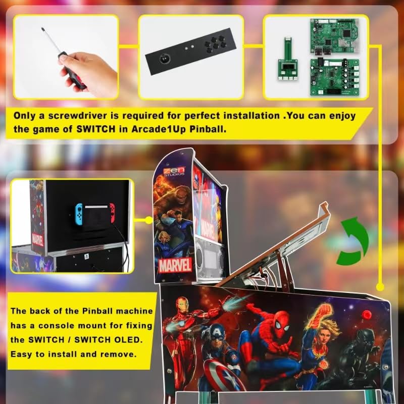 Arcade1Up Switch Fighting Stick - Digital Pinball Joystick Controller for Nintendo Switch | Compatible with Arcade1Up Pinball Machines | Perfect for Home Arcade Gaming & Multiplayer Battles