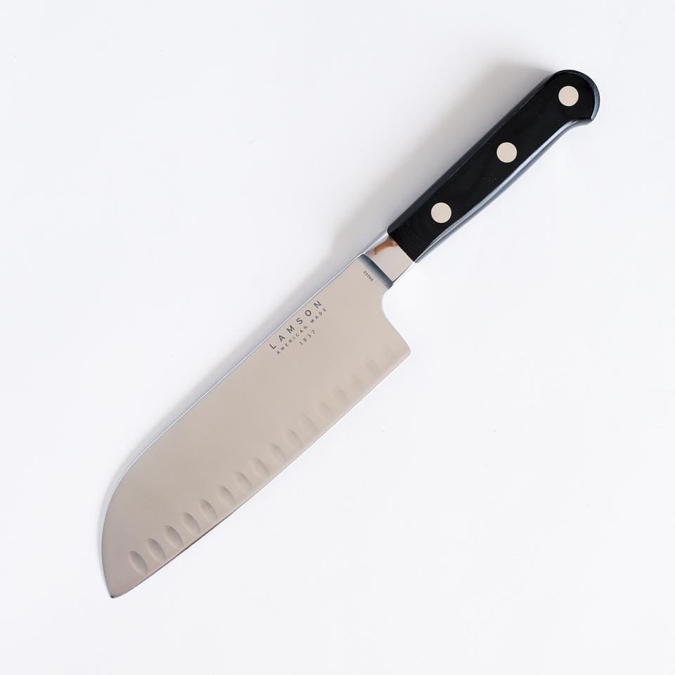 Lamson Midnight Santoku Knife 7 Inch - Premium Japanese Kitchen Knife for Slicing, Dicing & Chopping - Perfect for Home Chefs & Professional Cooking