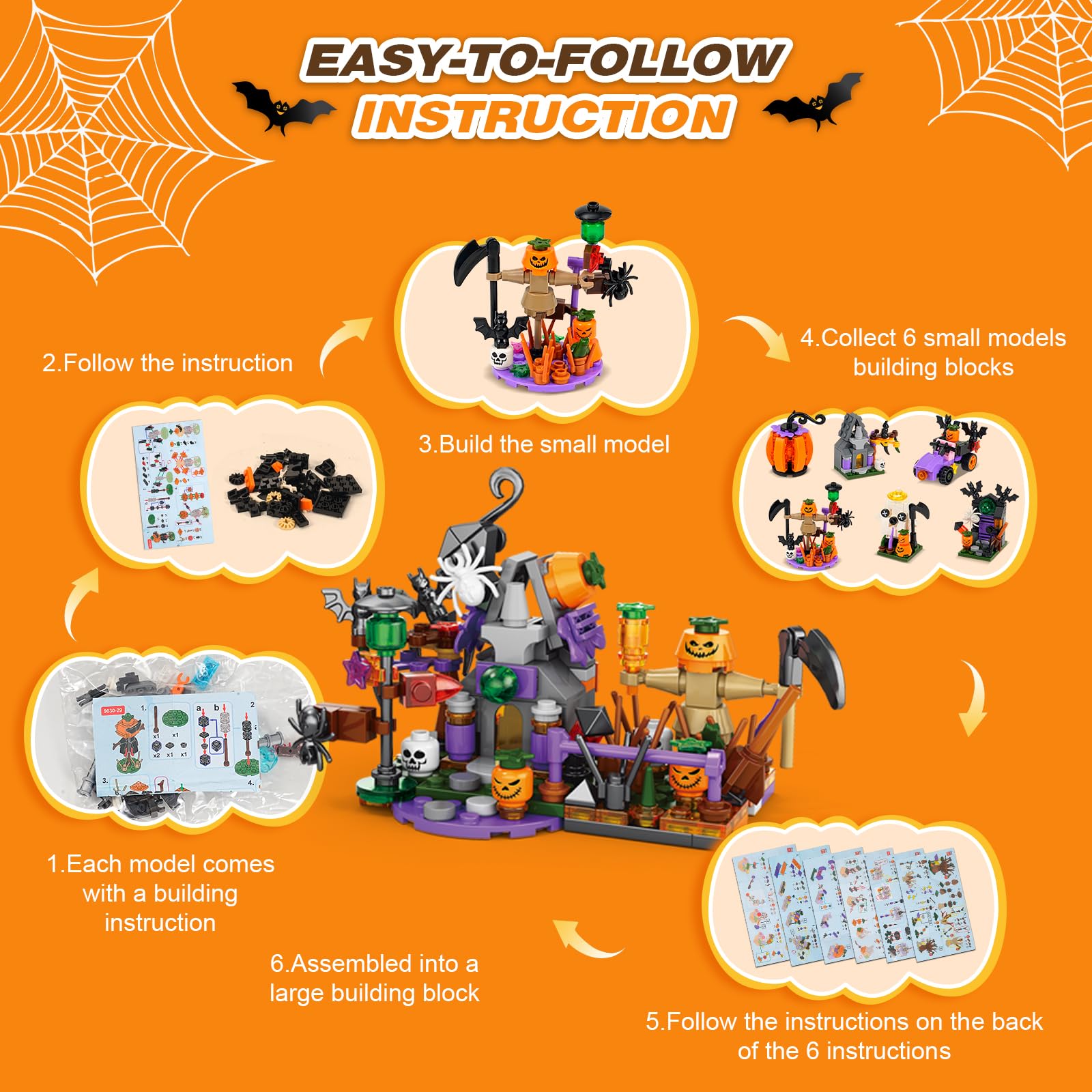 2024 Halloween Advent Calendar with Building Blocks for Kids - 31 Days Countdown Toy, Fun Halloween Gift for Children (CT-930) | Perfect for Classroom Rewards, Party Favors & Holiday Countdown Excitement
