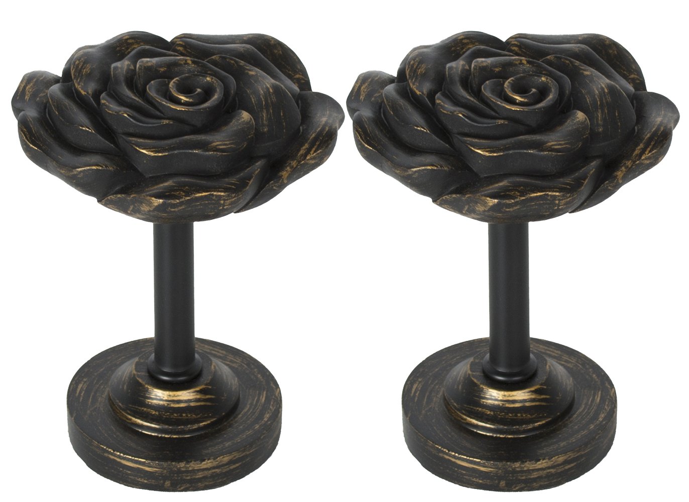 Urbanest Rose Designer Drapery Holdback - 2 Pack Burnt Gold Curtain Tiebacks for Elegant Home Decor | Perfect for Living Room, Bedroom & Window Treatments