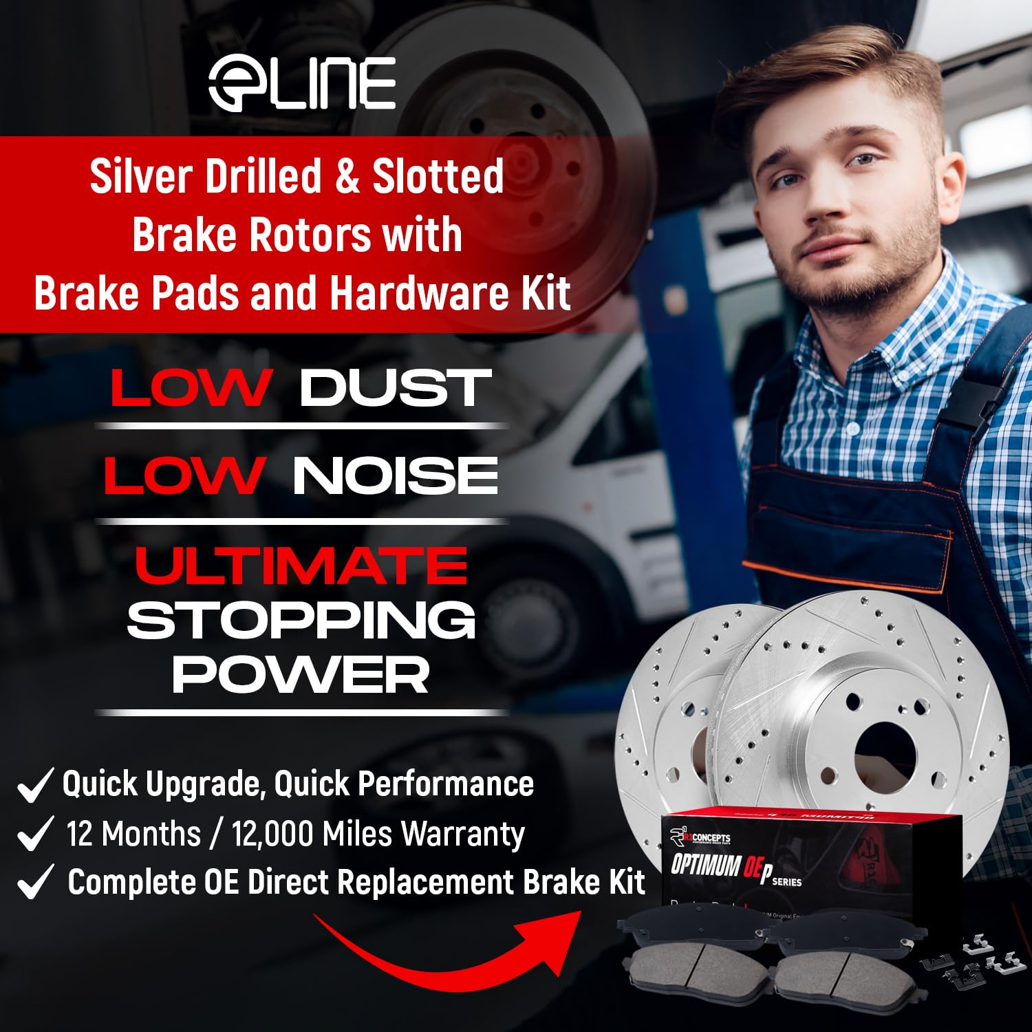 R1 Concepts Premium Front & Rear Brake Pads and Rotors Kit - CEC.56007.44 | OE Performance Brake System with Hardware | Perfect for Daily Driving, City Commuting & Highway Safety