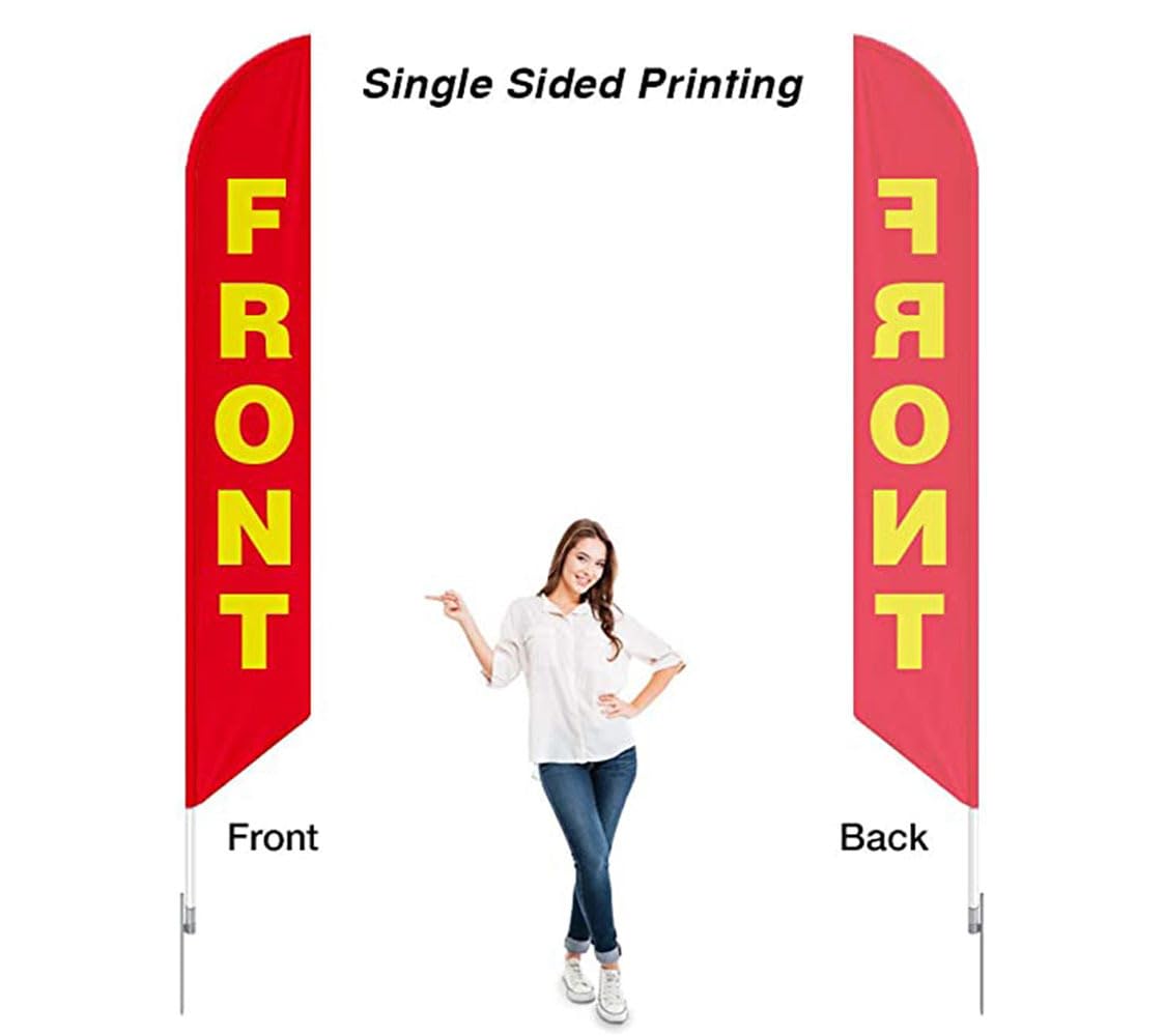 Feather Flag with 15ft Pole Kit & Ground Spike - Perfect for Mattress Store Advertising, Outdoor Sales, and Grand Openings