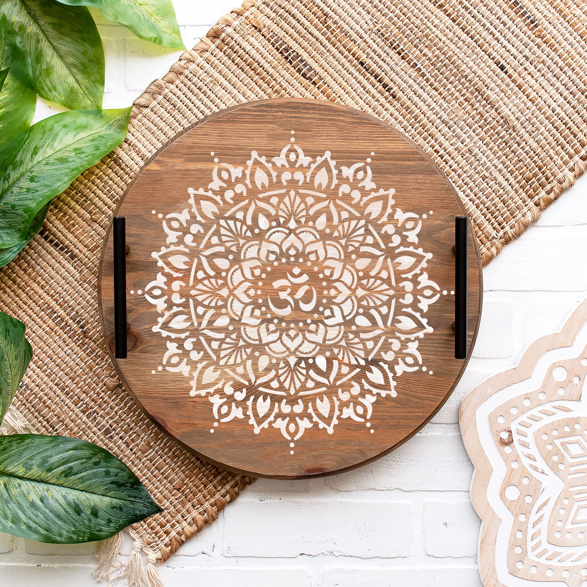 Om Mandala Stencil for Yoga & Home Decor - Reusable Wall Art Template, Spiritual Room Decoration, Perfect Gift for Yoga Lovers - Ideal for Meditation Spaces, Bedrooms & DIY Craft Projects