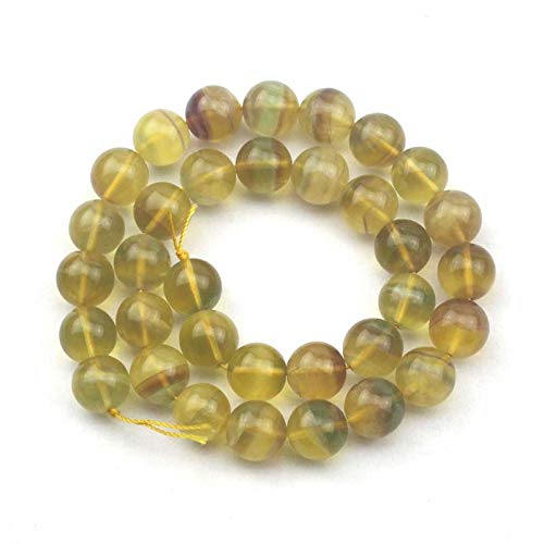 Natural Yellow Fluorite Beads 6mm 8mm 10mm - Genuine Stone Beads for Jewelry Making, DIY Crafts (15