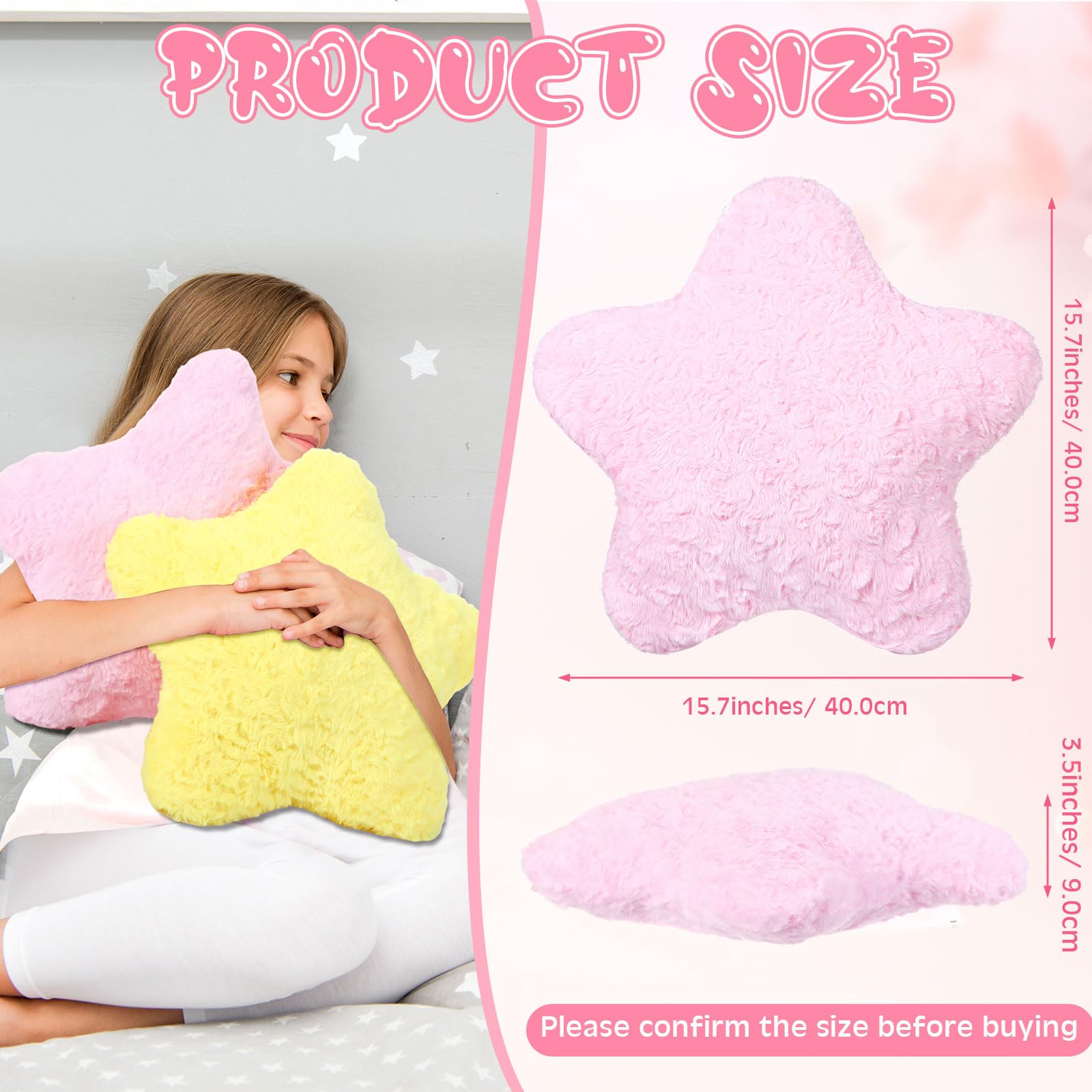 Yousoontic 6-Piece Star Fluffy Throw Pillow Set - 15.7