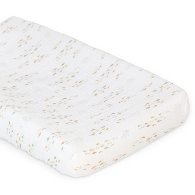 Lulujo Boho Style Waterproof Changing Pad Cover with Fish Design - Perfect for Nursery, Baby Room & On-the-Go Diaper Changes