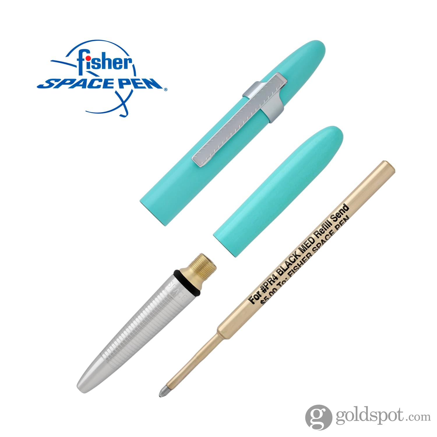 Fisher Space Pen Bullet Ballpoint Pen - Chrome Clip, Tahitian Blue Ink - Compact & Reliable Writing Tool for Travel, Office & Outdoor Adventures