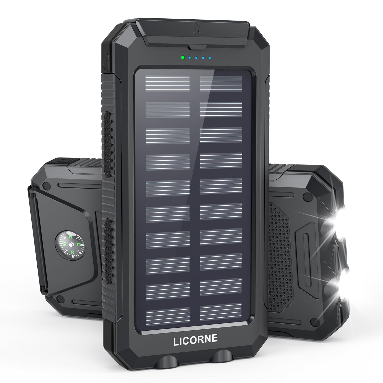 **30000mAh Solar Power Bank with Fast Charging QC3.0 - Portable Solar Phone Charger, Dual USB Output for iPhone, Android, Tablets & Outdoor Camping, Hiking, Emergency Power Supply**