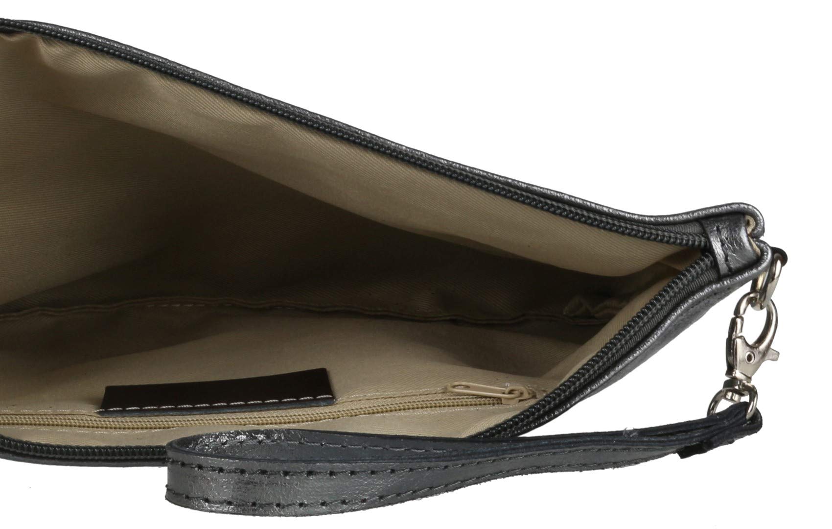 Stylish Women's Italian Snake Skin Metallic Leather Clutch Bag - Elegant Evening Purse for Parties, Weddings & Special Occasions