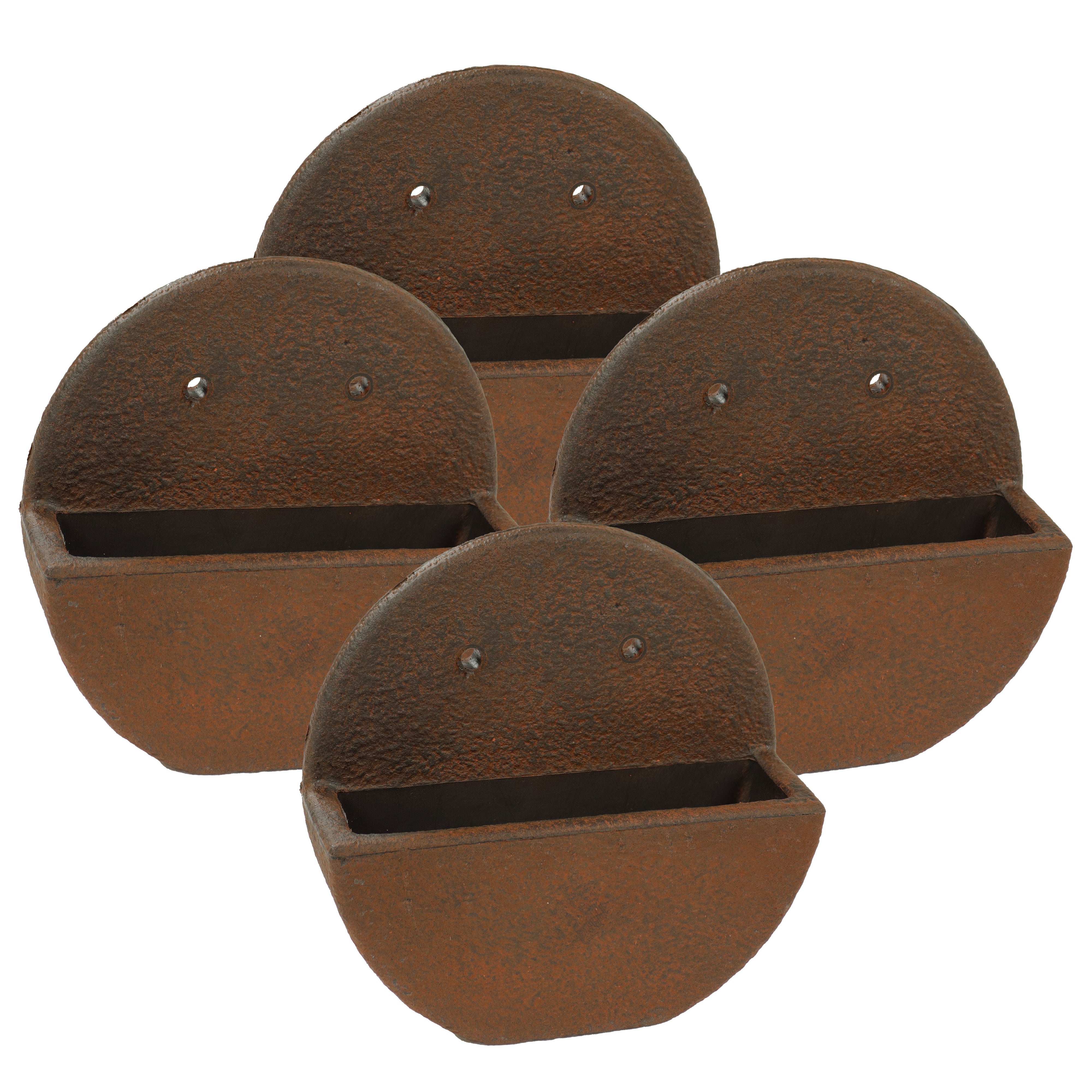 Sunnydaze 12 Inch Round Outdoor Wall Planter - Dark Brown Hanging Flower Pot for Garden, Patio, and Balcony Decor