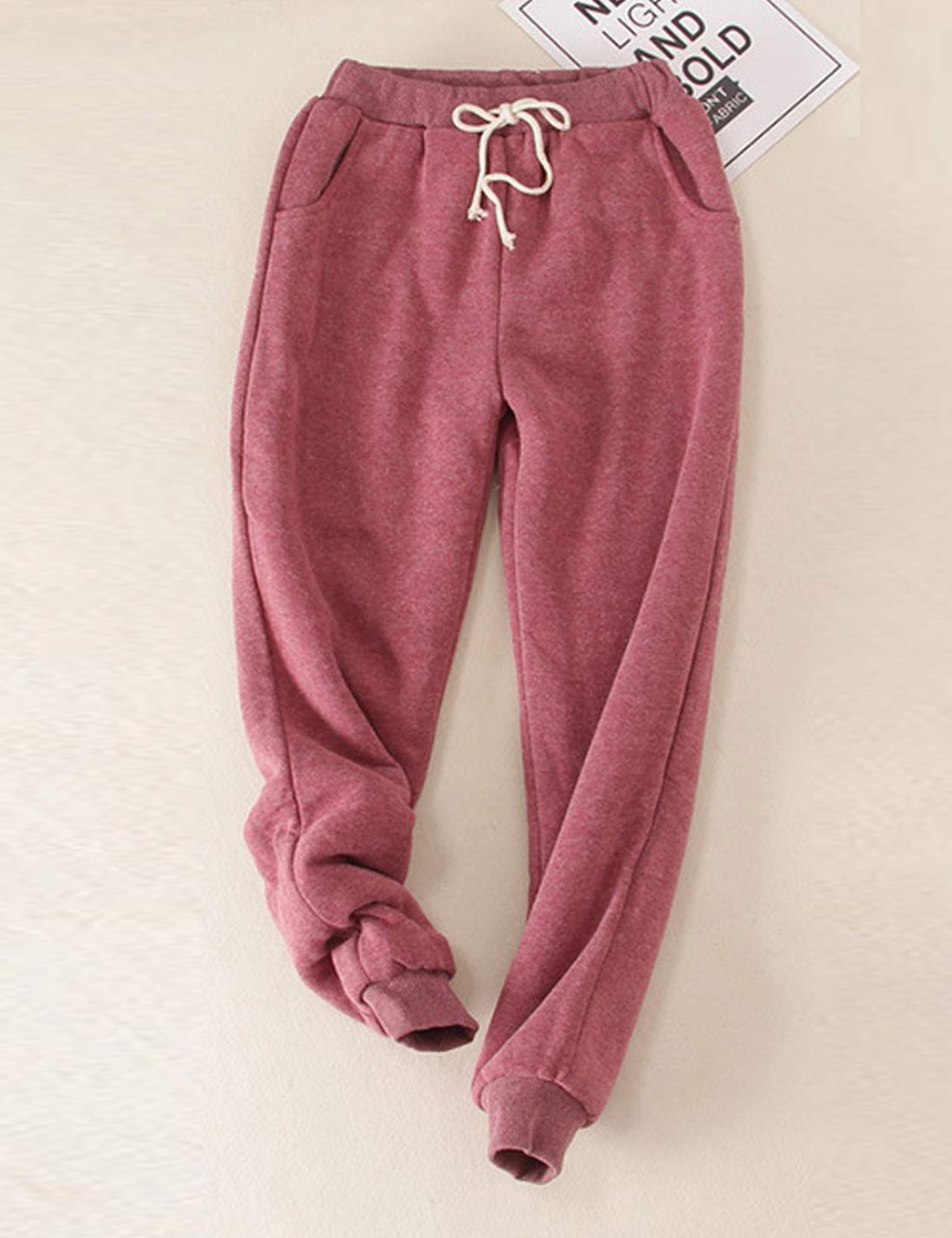 Women's Winter Warm Sherpa Lined Sweatpants - Fleece Lined Joggers for Yoga, Running & Lounge - Cozy Athletic Pants for Cold Weather Workouts & Casual Wear