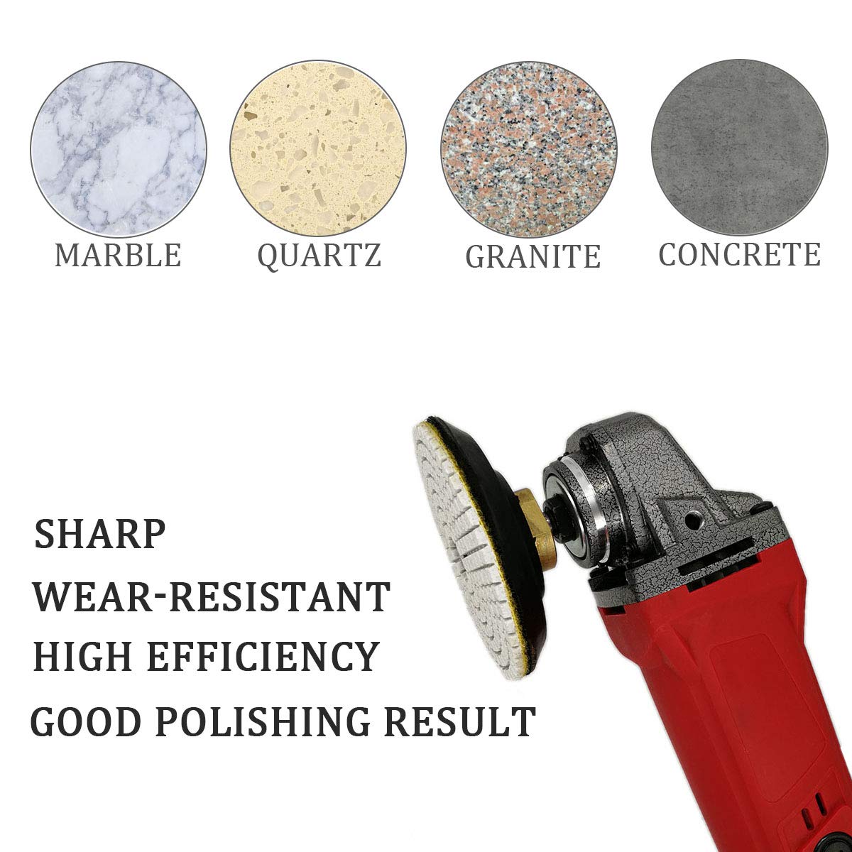 7 Inch Diamond Polishing Pad (1 Piece) - Wet/Dry Use for Tile, Concrete, Marble, Quartz, Granite Countertop Polishing - Grit 1500 - Compatible with Grinders - Perfect for DIY Home Renovation & Professional Stone Restoration Projects
