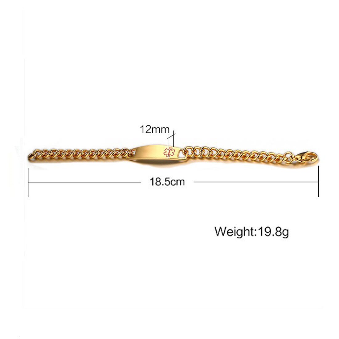 Premium Stainless Steel Medical Alert ID Bracelet for Men & Women - Free Engraving, Adjustable 8.5