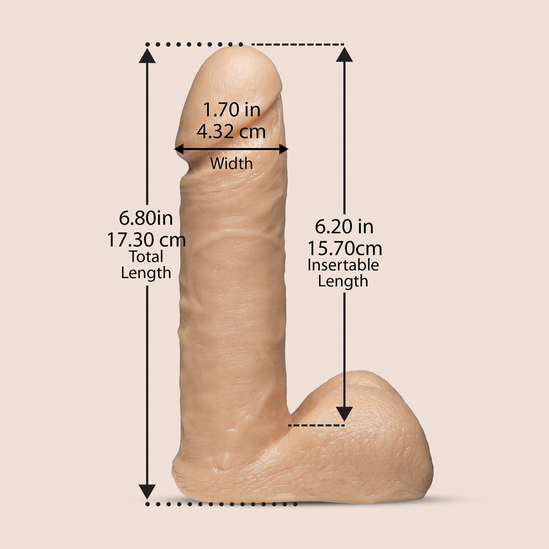 Doc Johnson Ultra Vac U Lock Harness Set with 6 Inch Realistic Dildo - Adjustable Strap-On for Couples Play, BDSM, and Roleplay Scenes