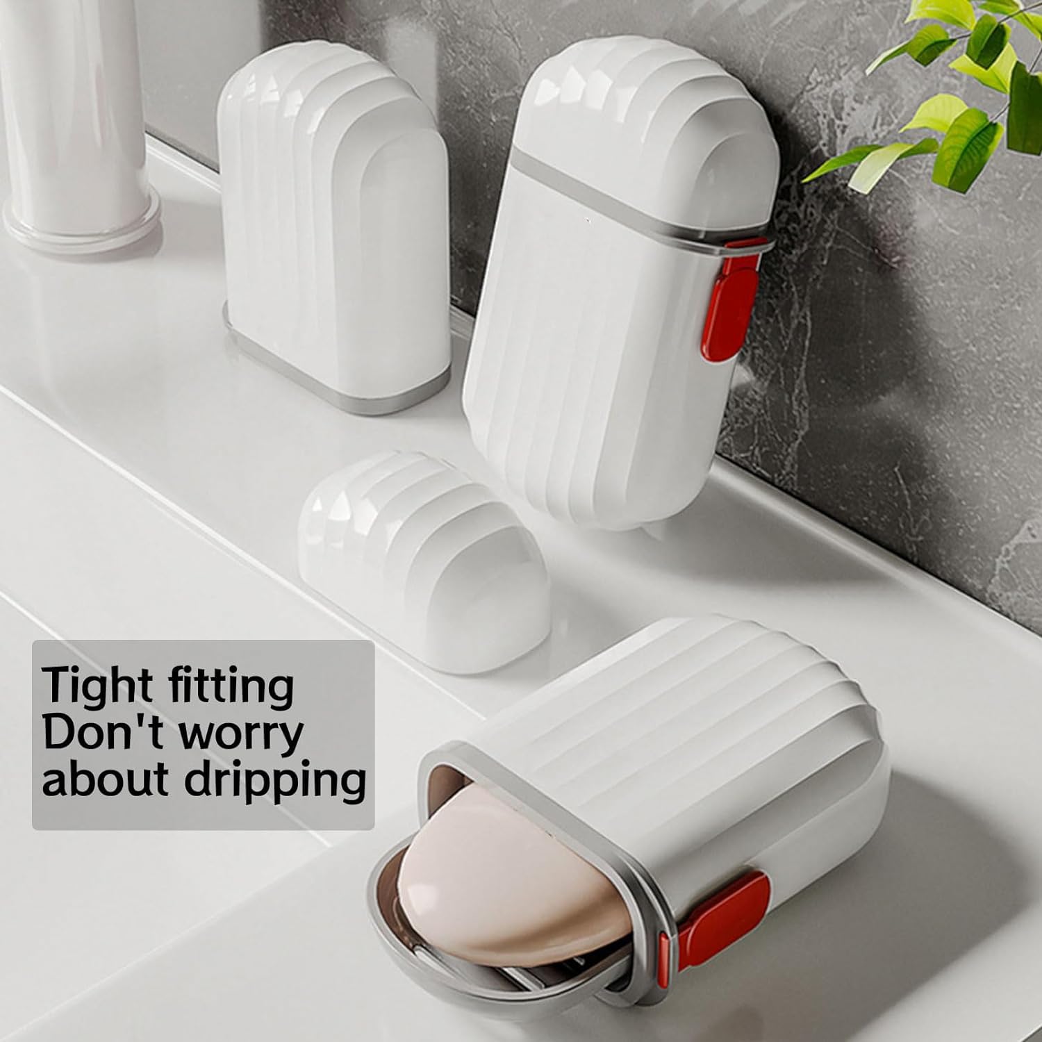 Waterproof Travel Soap Case & Toothbrush Holder Set - Compact Plastic Soap Dish with Handle for Shower, Camping & Gym - Multicolor Travel Accessories for Toiletries Organization