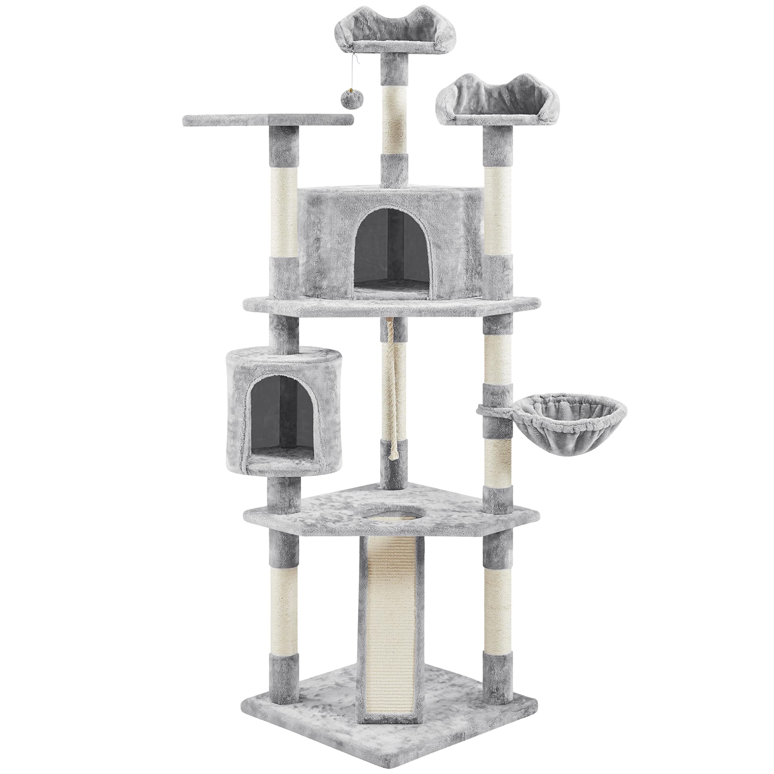 Topeakmart 79 Inch Multi-Level Cat Tree - Large Kitty Playhouse with Scratching Posts, 2 Condos, Ball & Perch - Durable Cat Tower Activity Center for Indoor Cats - Perfect for Play, Rest & Climbing