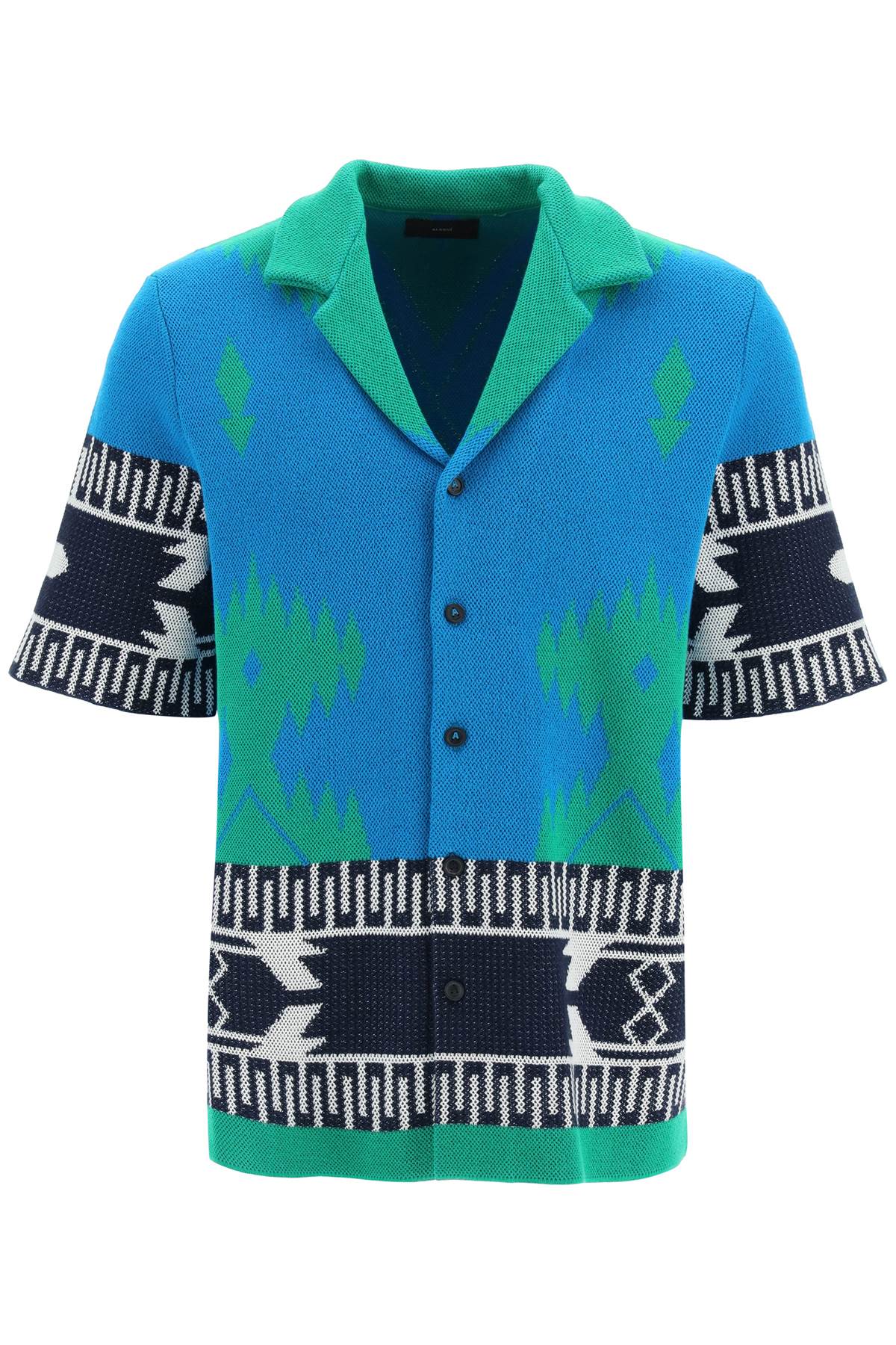 Alanui Jacquard Cotton Short Sleeve Icon Shirt - Stylish Summer Casual Wear for Men & Women | Perfect for Beach, Vacation & Everyday Outfits