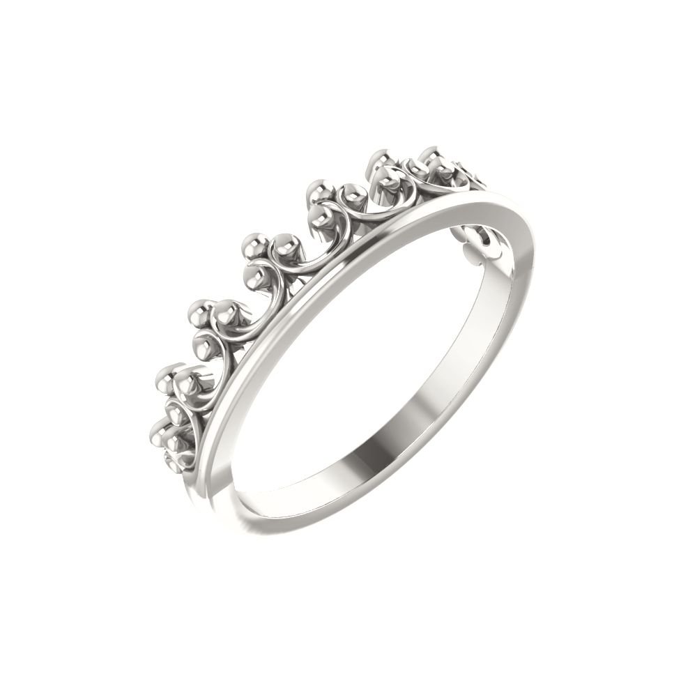 Bonyak Sterling Silver Stackable Crown Ring for Women - Size 7, Elegant Stackable Ring for Everyday Wear, Gift for Her, Wedding, Anniversary, or Special Occasions