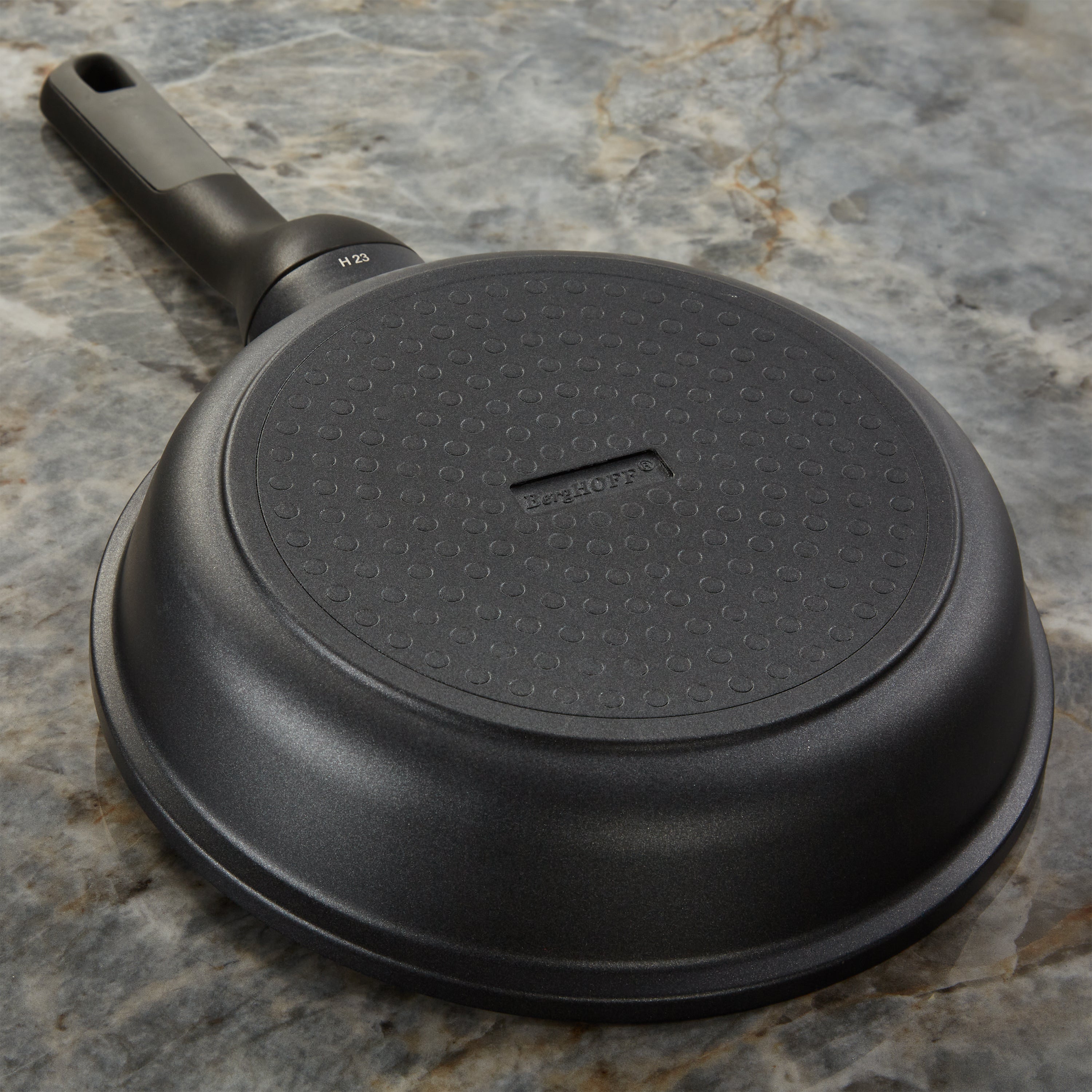 BergHOFF Leo Stone+ Nonstick Ceramic Aluminum Fry Pan 8 Inch - Eco-Friendly Recycled Cookware for Healthy Cooking | Perfect for Sautéing, Frying & Omelets