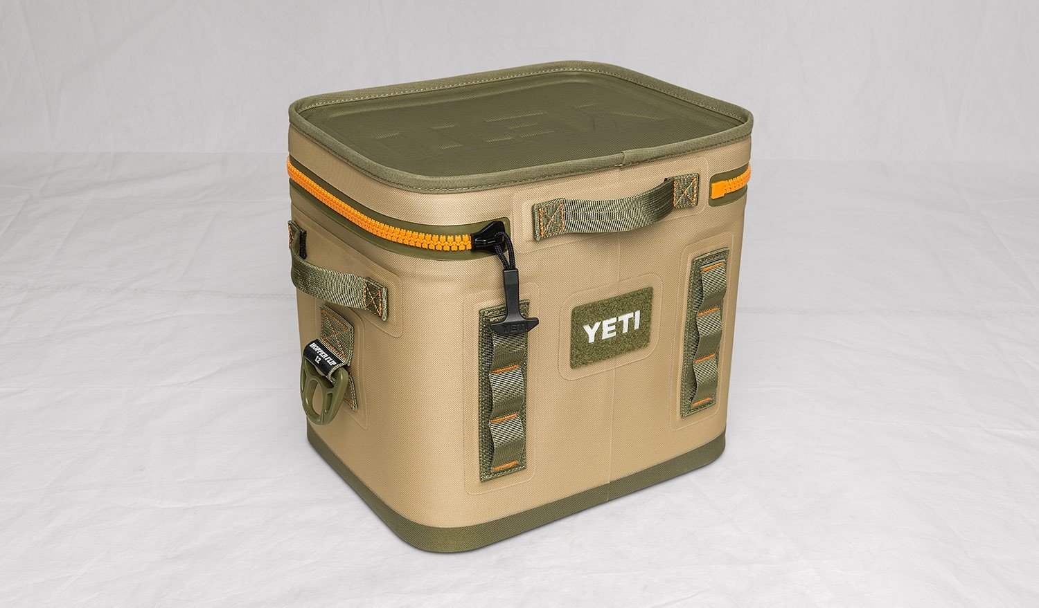 YETI Hopper Flip 12 Can Portable Cooler - Insulated Soft-Sided Cooler for Camping, Beach & Tailgating - Field Tan / Blaze Orange - Keeps Drinks Cold for Hours - Perfect for Outdoor Adventures, Picnics & Road Trips