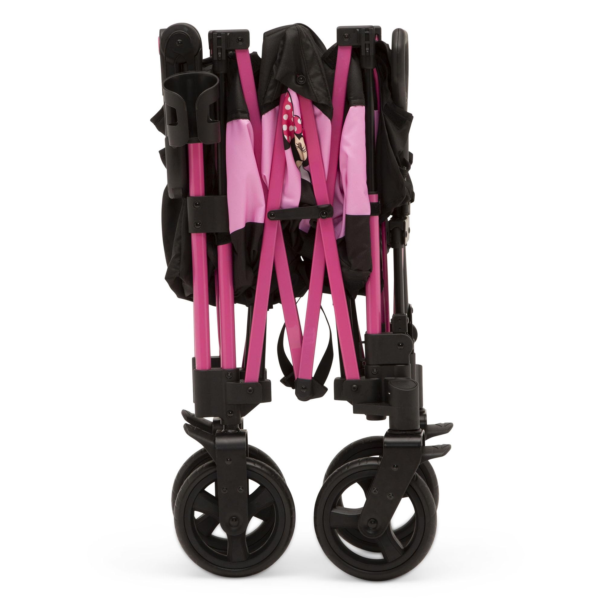 Disney Minnie Mouse Stroller Wagon for Kids by Delta Children - Lightweight Foldable Baby Stroller with Canopy for Outdoor Walks, Shopping & Travel