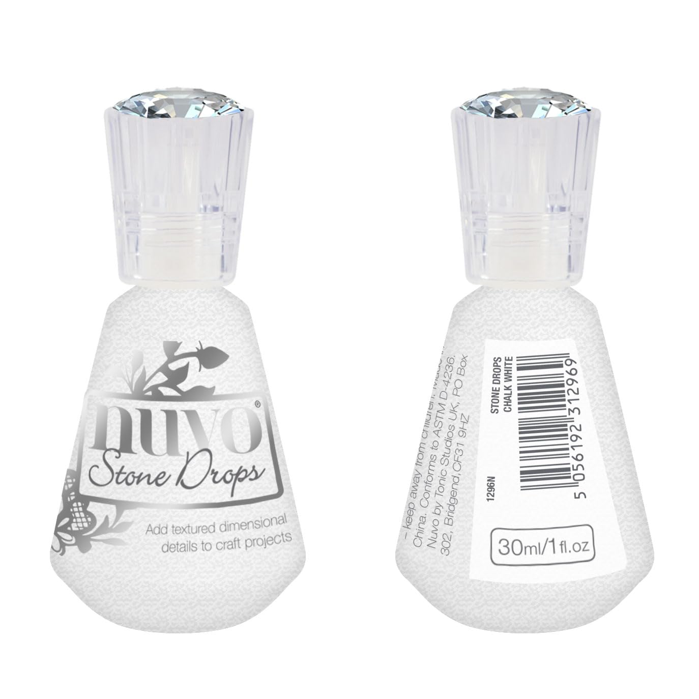 Nuvo Stone Drops 1.5oz Chalk White - Premium Liquid Jewelry Adhesive for DIY Crafts, Jewelry Making, and Home Decor Projects