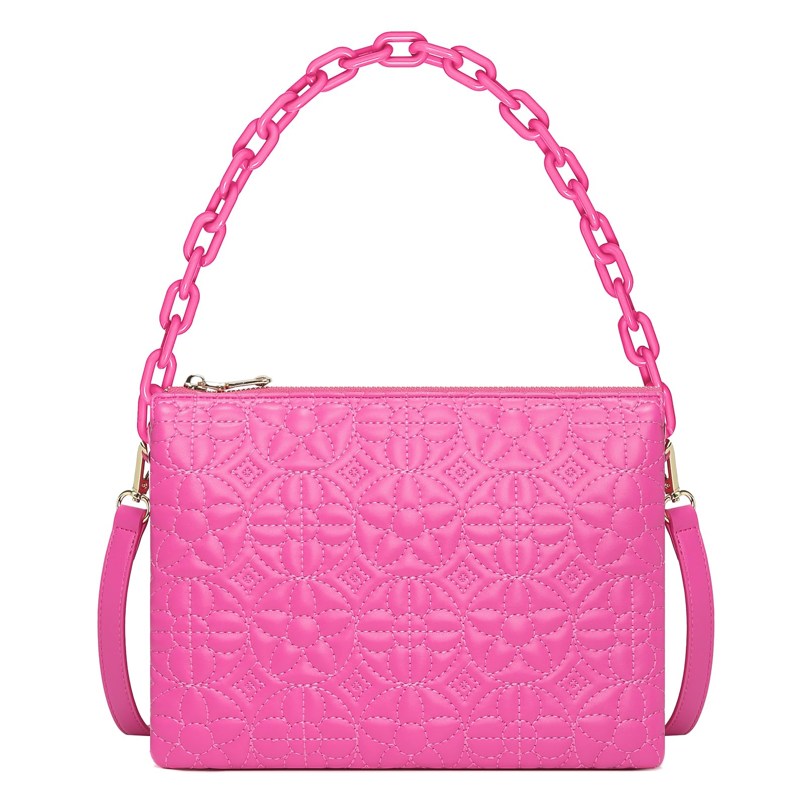 ER.Roulour Quilted Crossbody Bag for Women - Fashionable Designer Chain PU Leather Triple Gusset Shoulder Handbag Purse | Perfect for Work, Travel & Everyday Use