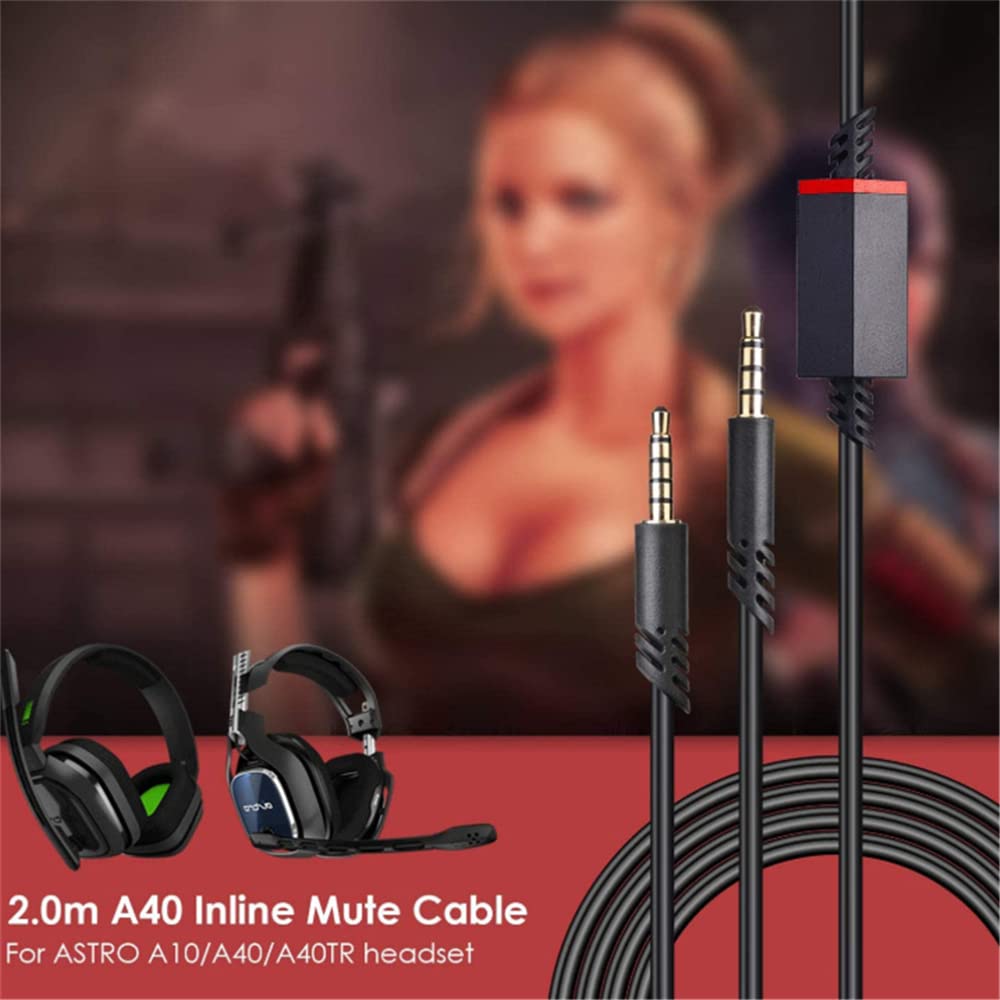 Replacement Volume Control Cable for Astro A10 A40 A40TR Headsets - Inline Mute Cable for Xbox One PS4 PS5 Gaming Headsets & Controllers - 6.5m Audio Extension Cable - Perfect for Gaming, Streaming & Home Theater Setups