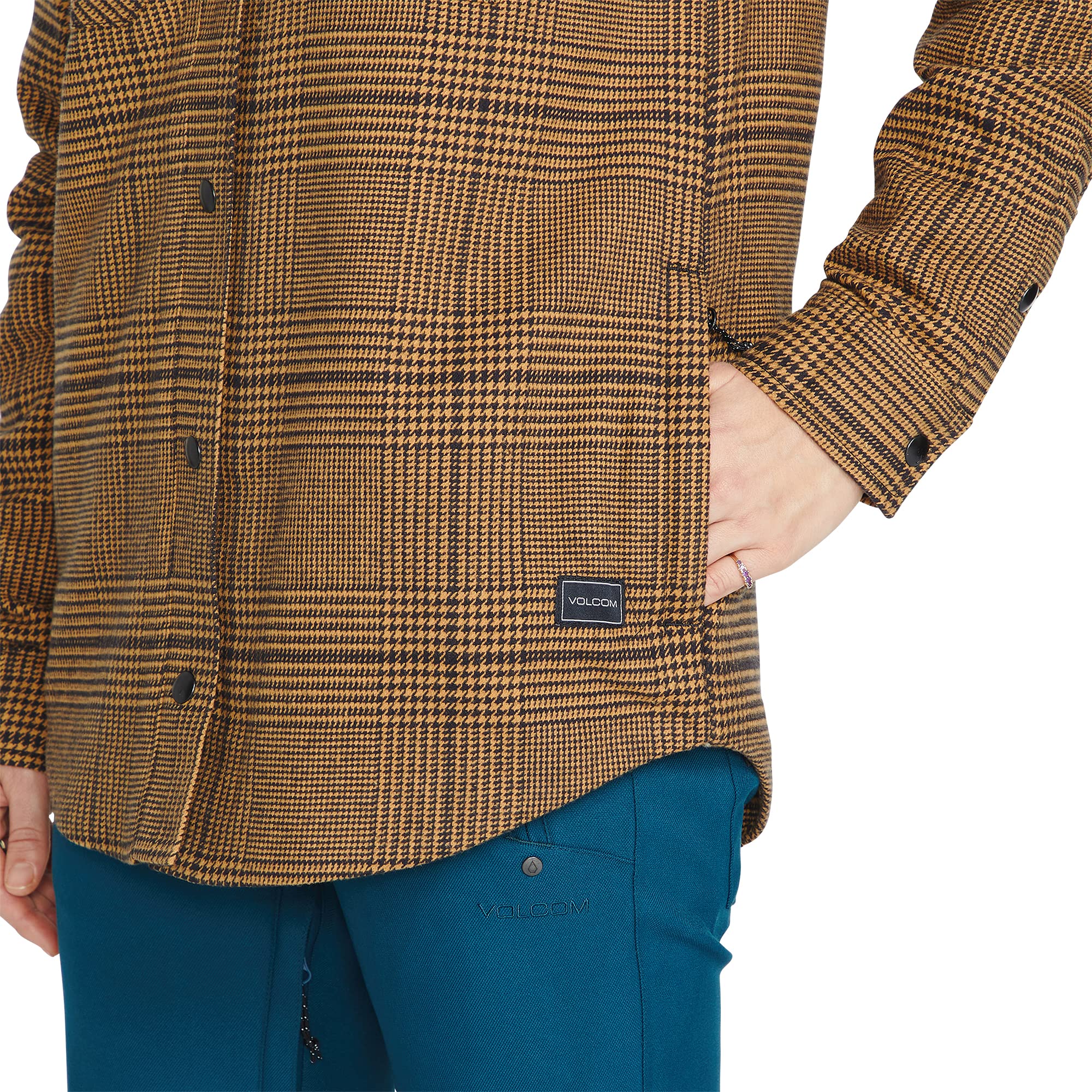 Volcom Women's Flannel Hooded Shirt Jacket - Warm Winter Snowboard Ski Jacket for Outdoor Activities & Casual Wear