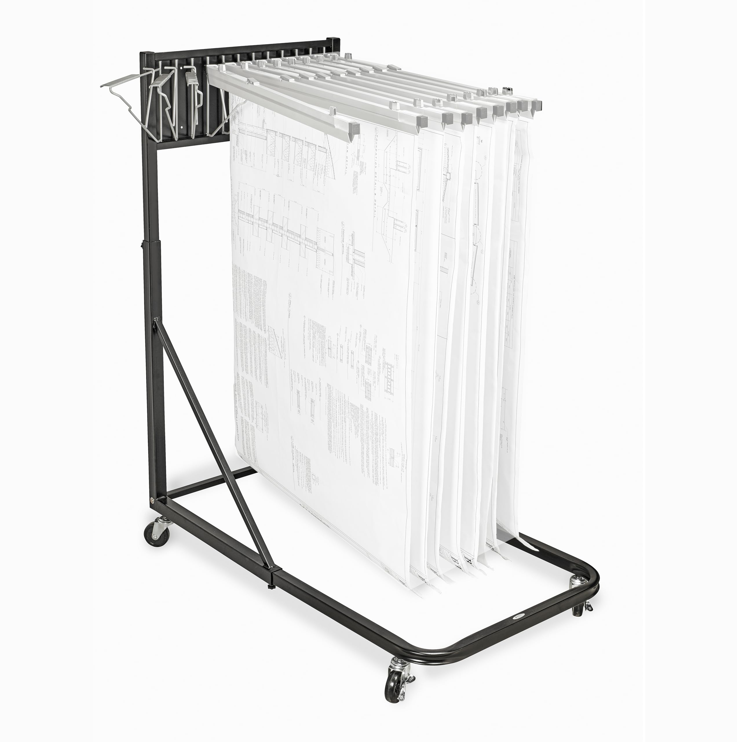 Adir Mobile Blueprint Holder - Heavy Duty Construction Plan Rack, Wall Mounted Blueprint Organizer, Jobsite Document Display Stand for Architects, Engineers & Contractors - Perfect for Office, Construction Site & Design Studio (Without Clamps)