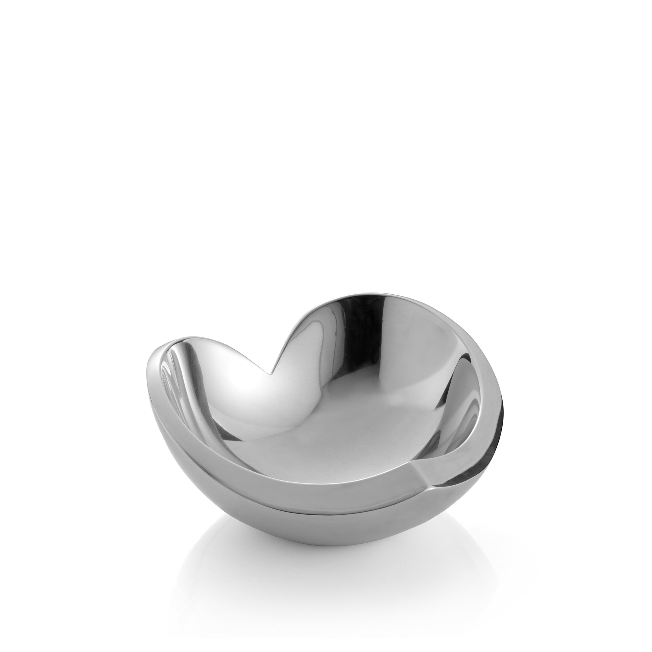 Heart-Shaped Nambe Alloy Love Bowl - Modern Wedding & Anniversary Gift, Valentine’s Day Decorative Trinket Tray, Oven-Safe Ring Dish (4.5