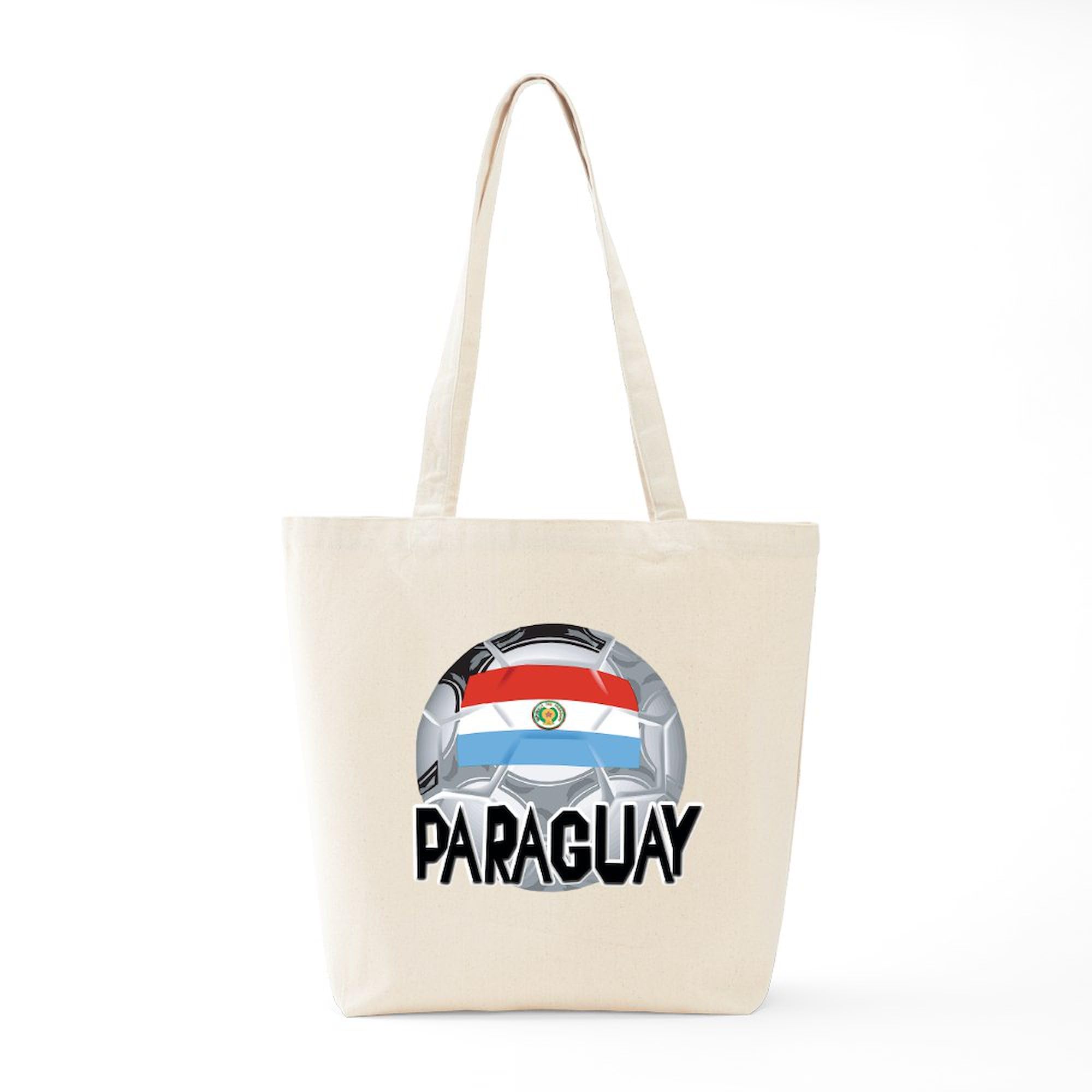Paraguay Soccer Tote Bag - Natural Canvas Reusable Shopping Bag for Groceries, Beach & Fan Gear | Eco-Friendly & Durable