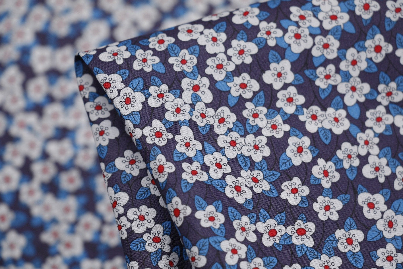 Blue Ffion Liberty Of London Floral Print Fabric - Perfect for DIY Crafts, Home Decor & Fashion Accessories