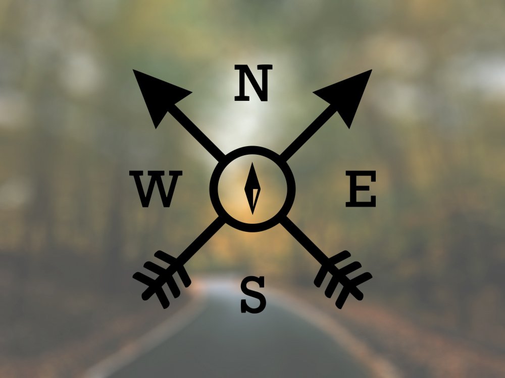 Compass Arrows Vinyl Decal Sticker for Car, Truck, Laptop - Waterproof Outdoor Adventure Decoration - Perfect for Camping, Hiking & Road Trips