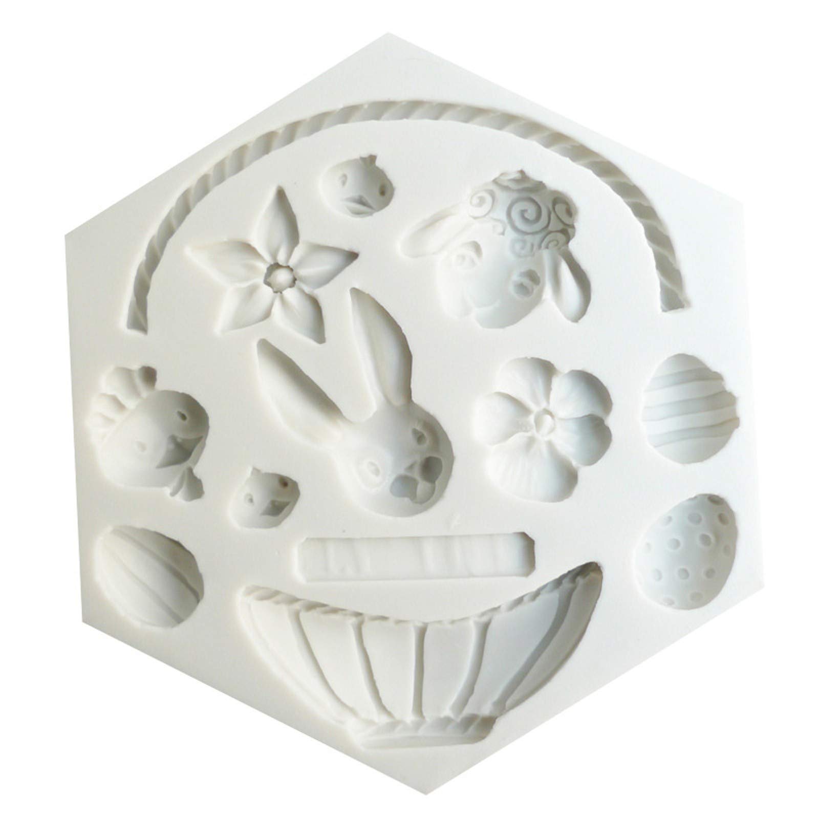 Easter Bunny Silicone Cake Mold - Rabbit Egg Basket Baking Decorations for Kids, DIY Flower Cupcake & Candy Molds - Perfect for Easter Parties, Spring Celebrations, and Holiday Baking with Children