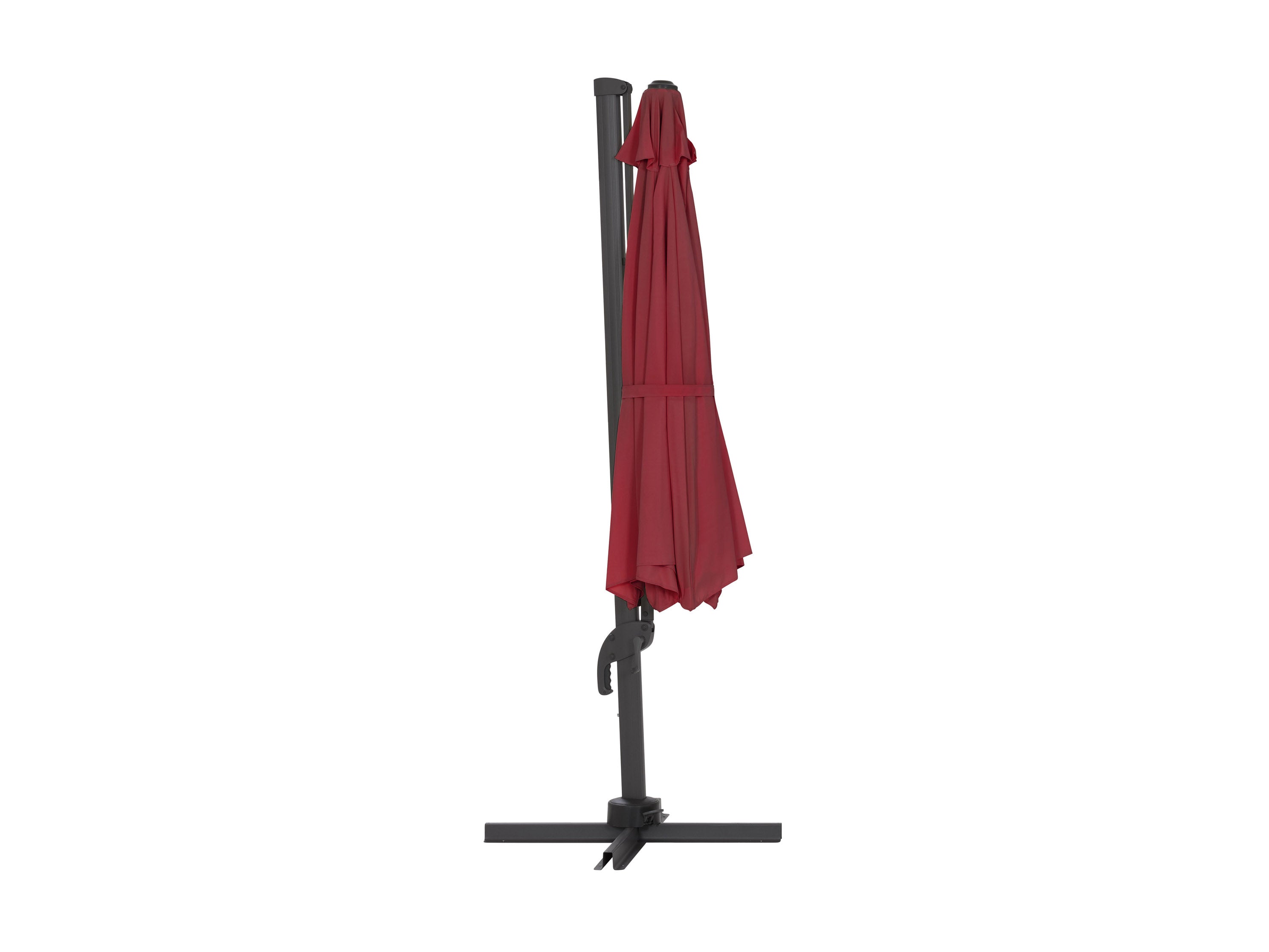 11.5ft Deluxe Offset Patio Umbrella in Wine Red - Perfect for Poolside, Backyard, and Outdoor Dining Areas