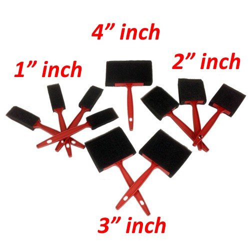 10-Piece Foam Paint Brush Set for Touch-Ups & Crafts - Wideskall® Sponge Brushes for DIY Projects, Home Decor, and Art Painting