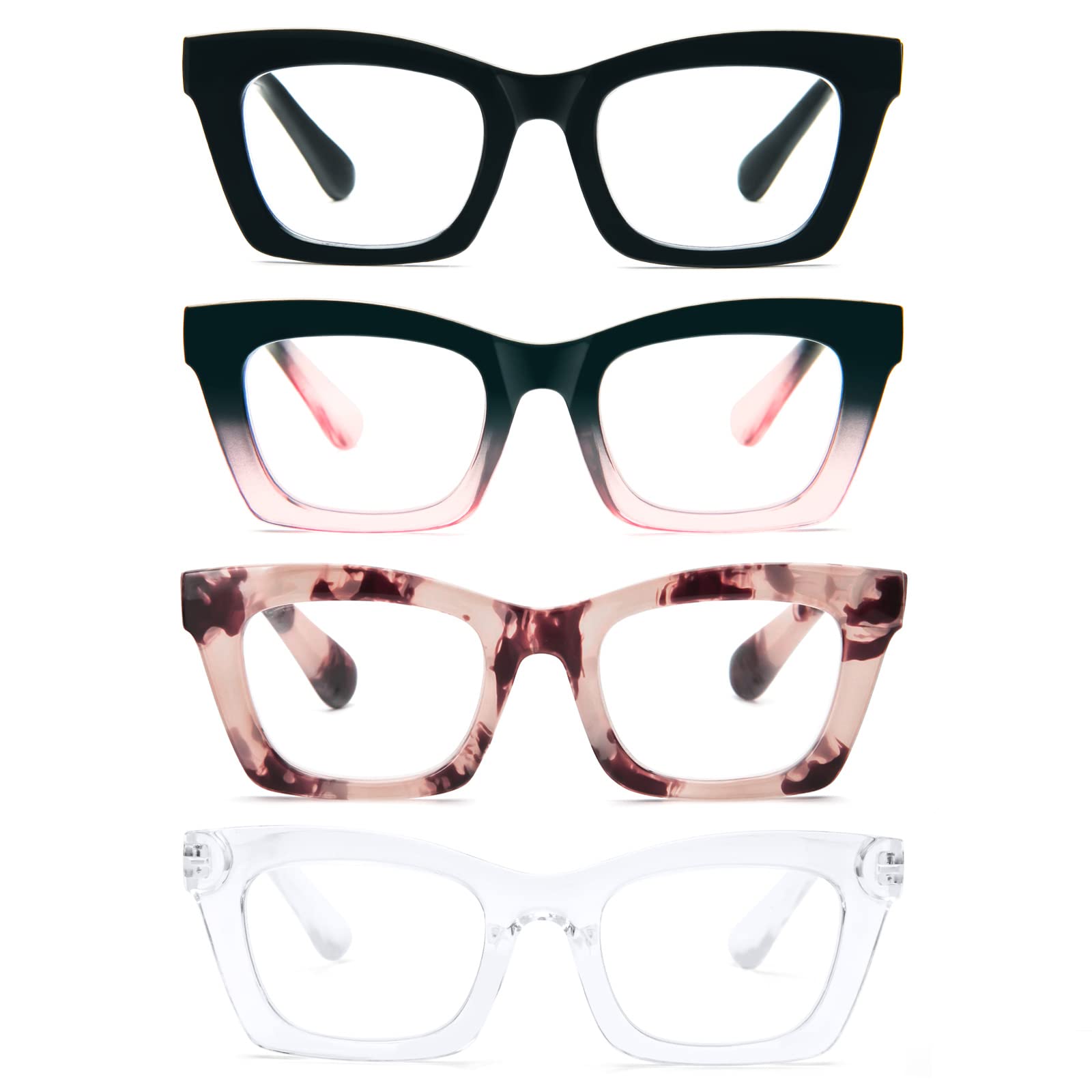 Oprah Style Reading Glasses for Women - Blue Light Blocking & Spring Hinge for Work & Screen Time