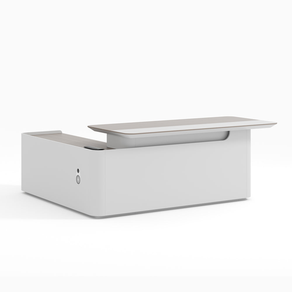 LUSH Executive Desk Right Return 240cm White & Taupe - Premium Office Furniture for Home & Business Workspaces