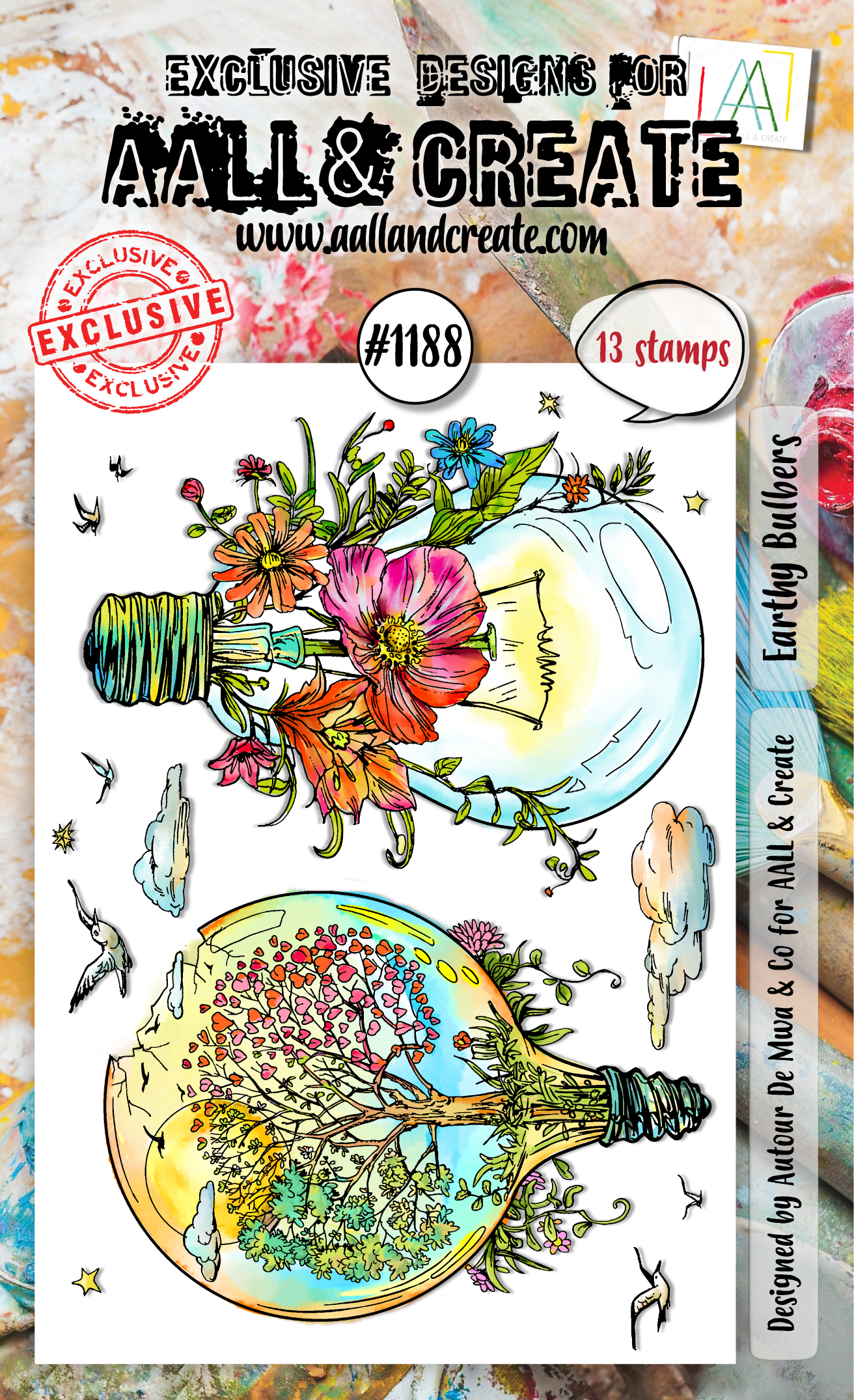 AALL and Create A6 Stamp Set - Earthy Bulbers for Card Making, Scrapbooking & DIY Crafts - Nature-Inspired Rubber Stamps for Handmade Greeting Cards and Art Projects