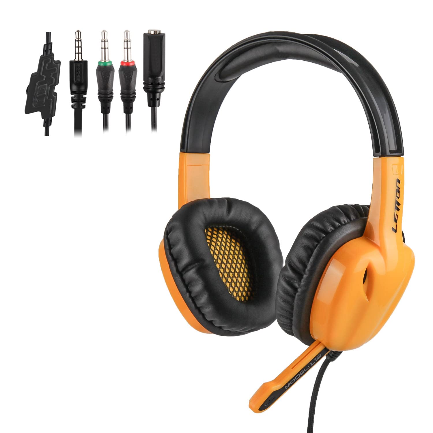 SADES Gaming Headset with Noise Cancelling Mic - Over Ear Headphones for PS4, Xbox One, PC & Laptop - Stereo Sound for Immersive Gaming Experience (Orange) - Perfect for Online Multiplayer, Streaming & Esports