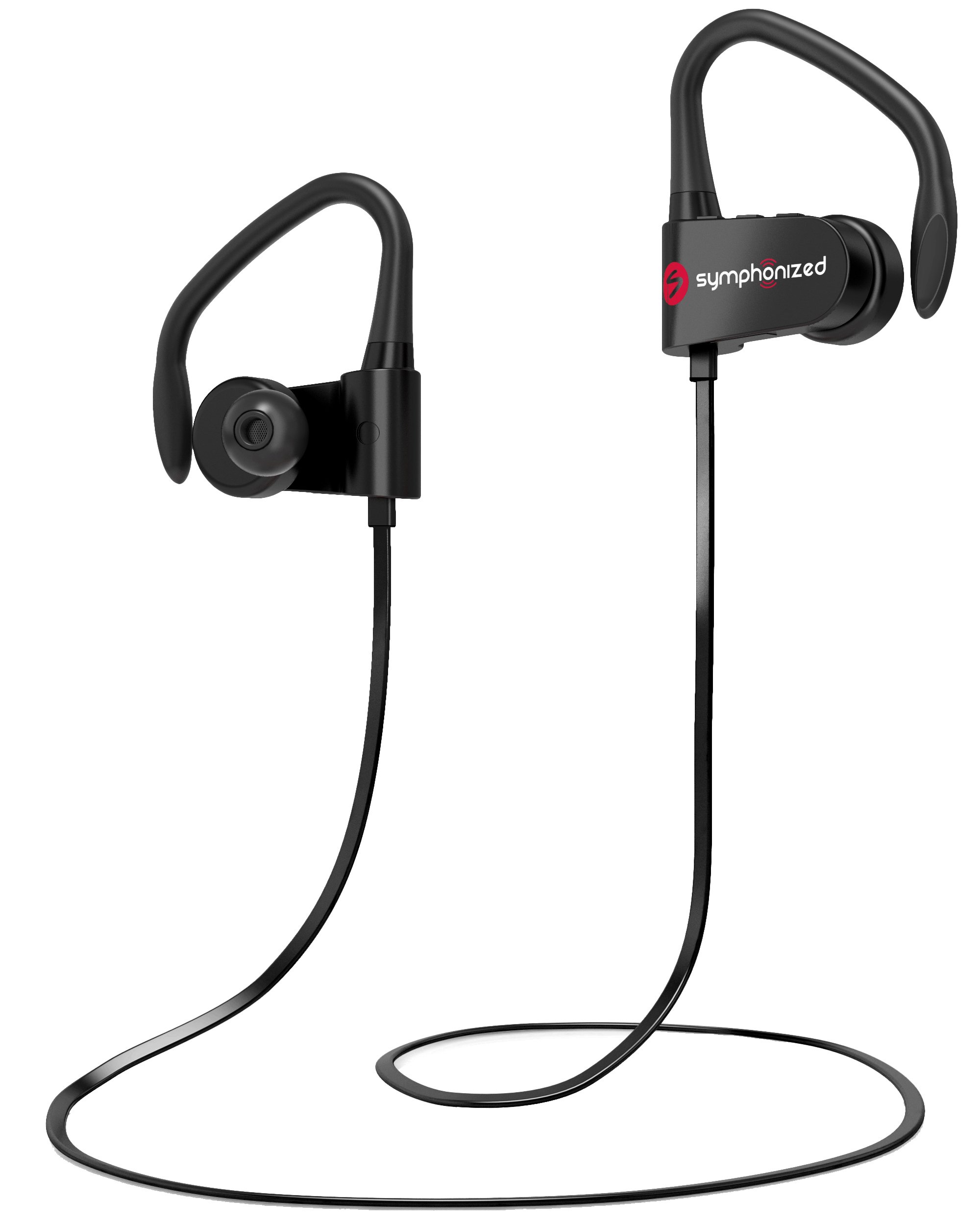 Symphonized Wireless Sport Earbuds - Bluetooth Neckband Headphones with Secure Earhooks, Built-in Mic for Running, Gym & Outdoor Activities | Sweatproof & Noise Isolating