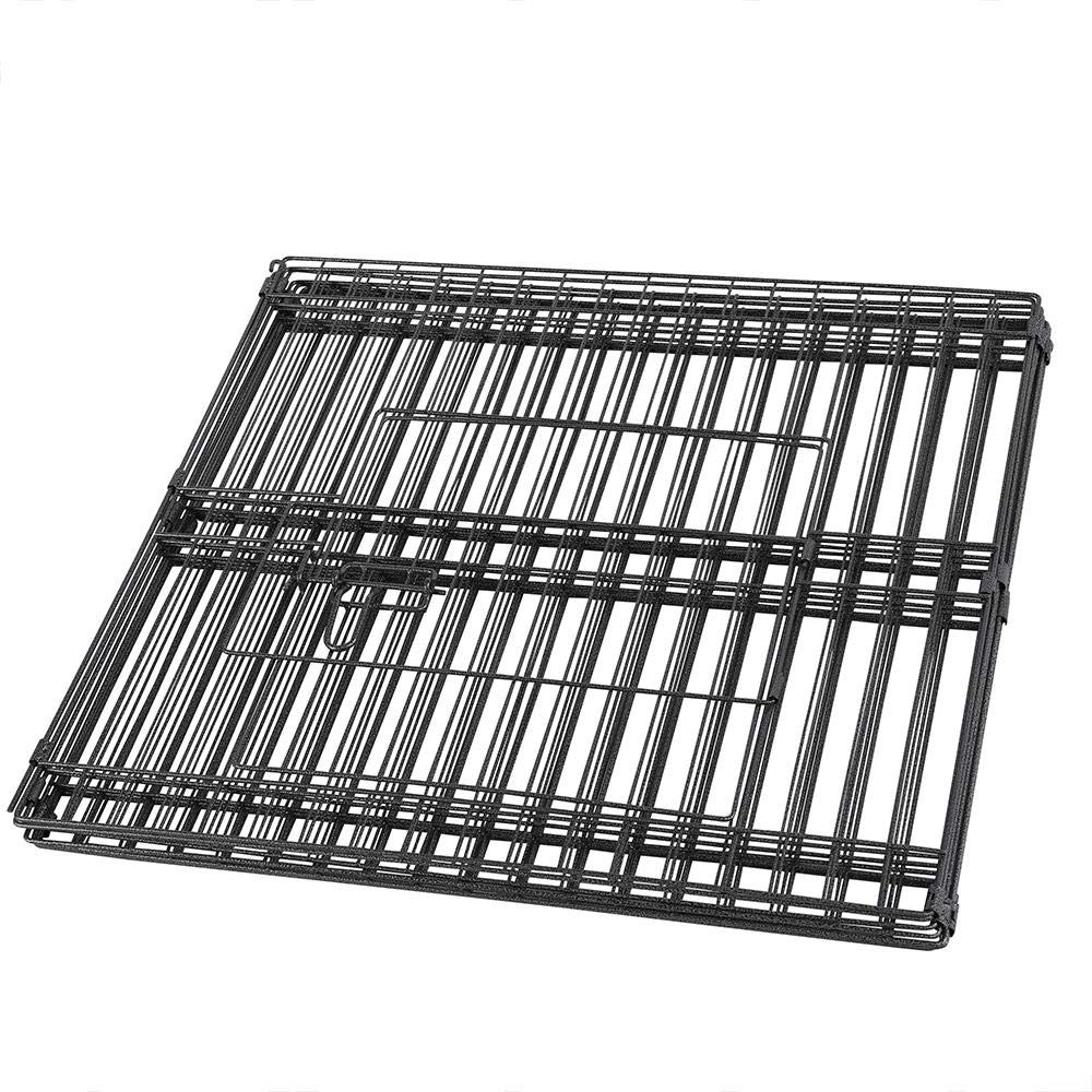 Topeakmart 24 Inch Foldable Metal Puppy Playpen - 24 Panel Portable Pet Fence with Door for Small Dogs | Indoor & Outdoor Use | Exercise Pen for Puppies, Training, Backyard, Travel & Home Safety (Black)