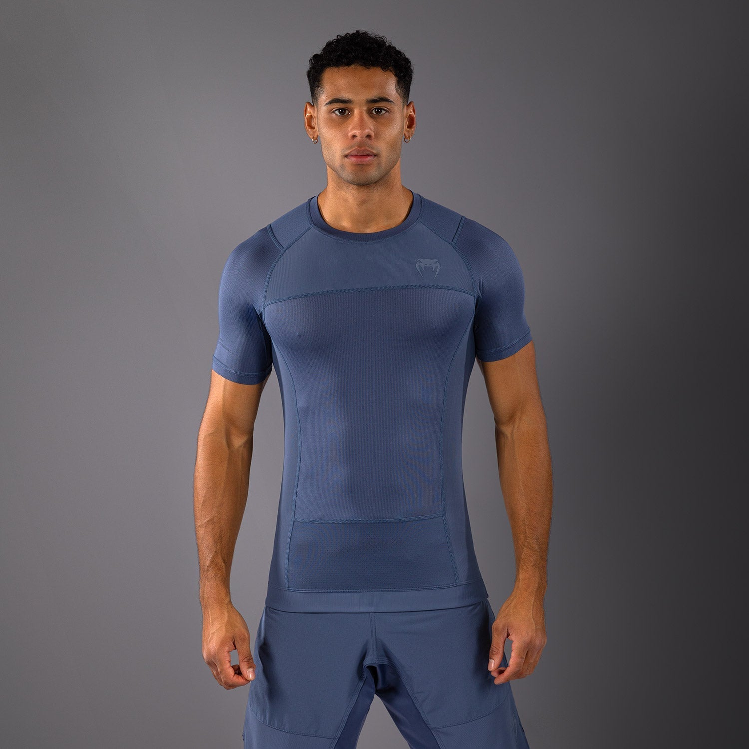 Venum G Fit Air Men's Long Sleeve Rashguard - Moisture Wicking Compression Shirt for MMA, BJJ & Training - Foggy Blue - Perfect for Gym Workouts & Martial Arts Practice