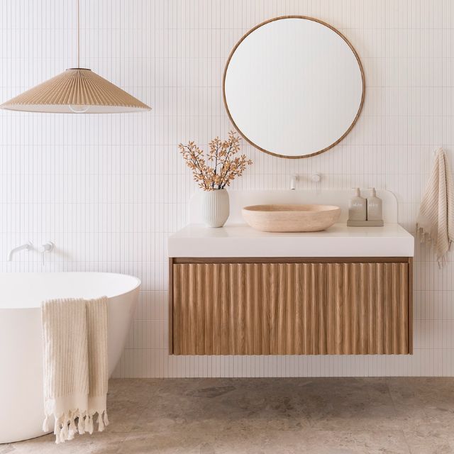ADP Harper Wall-Mounted Vanity with Durasein Countertop - Modern Bathroom Sink for Small Spaces & Powder Rooms