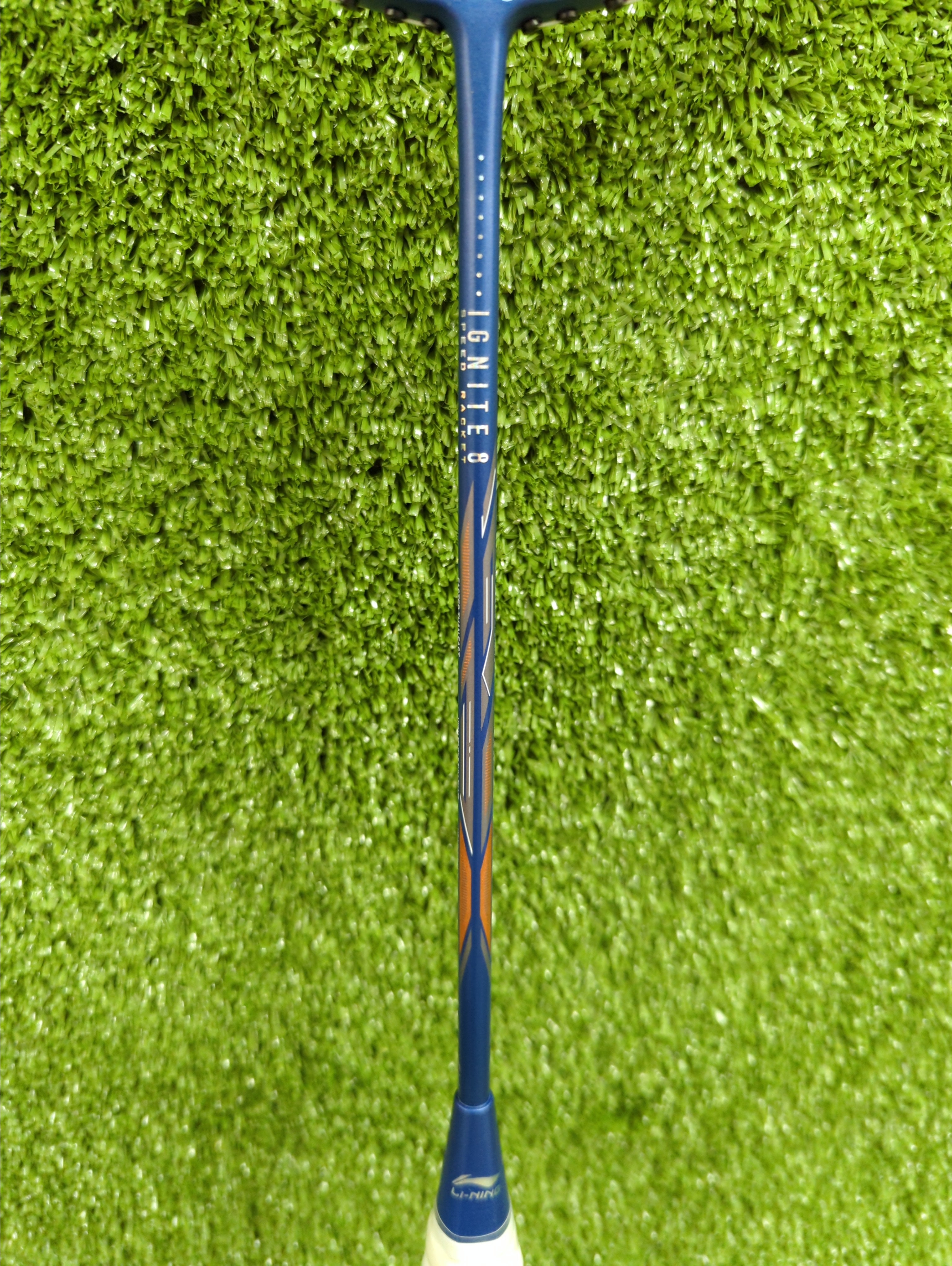 Li Ning IGNITE 8 Blue Orange Badminton Racket Prestrung - Professional Badminton Racquet for Men & Women - Perfect for Indoor/Outdoor Games & Tournaments